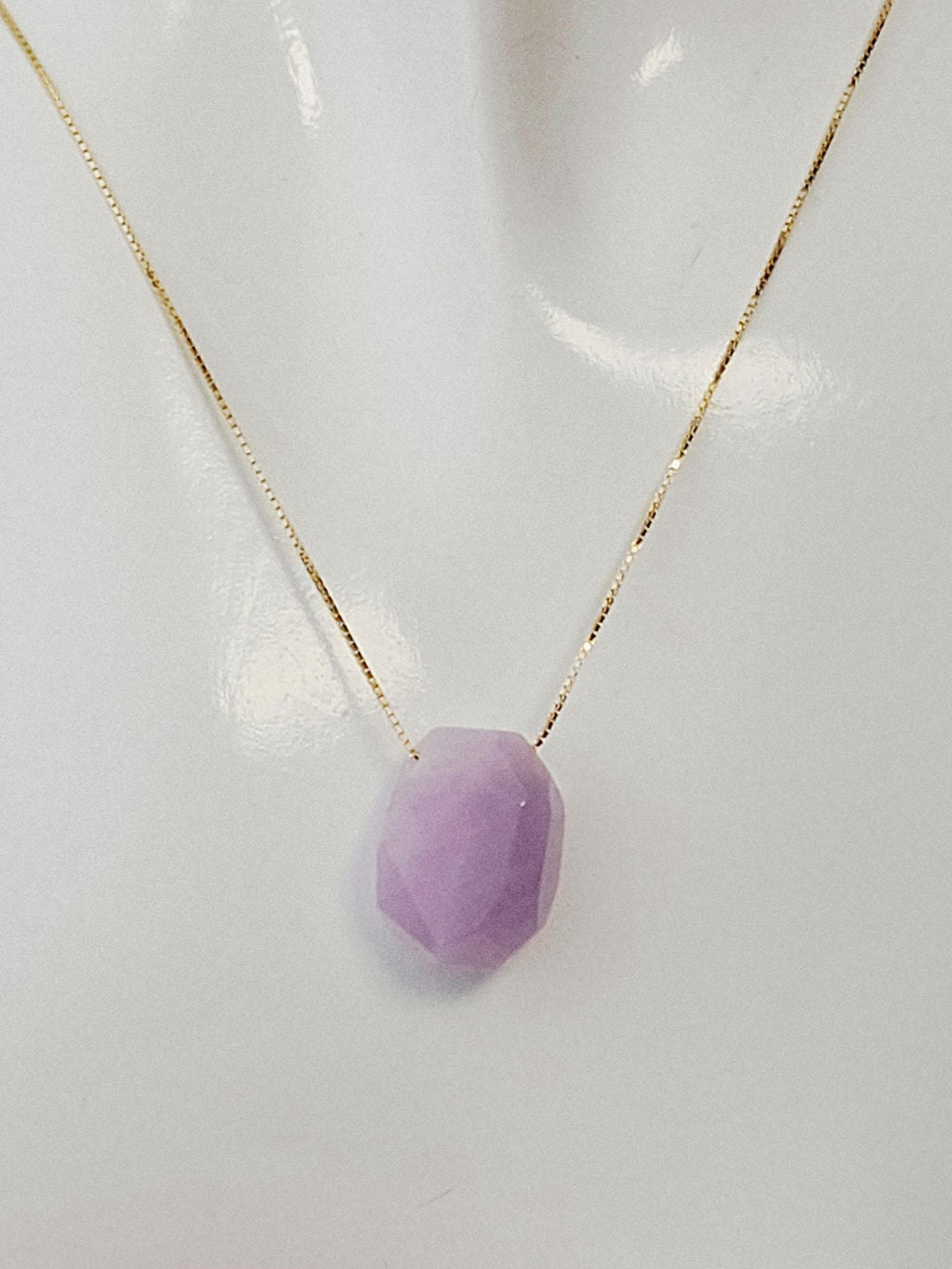 Kunzite Faceted Necklace, boho, Hippie, gifts for her, birthday,  love energy, romance, love necklace,Crystal healing