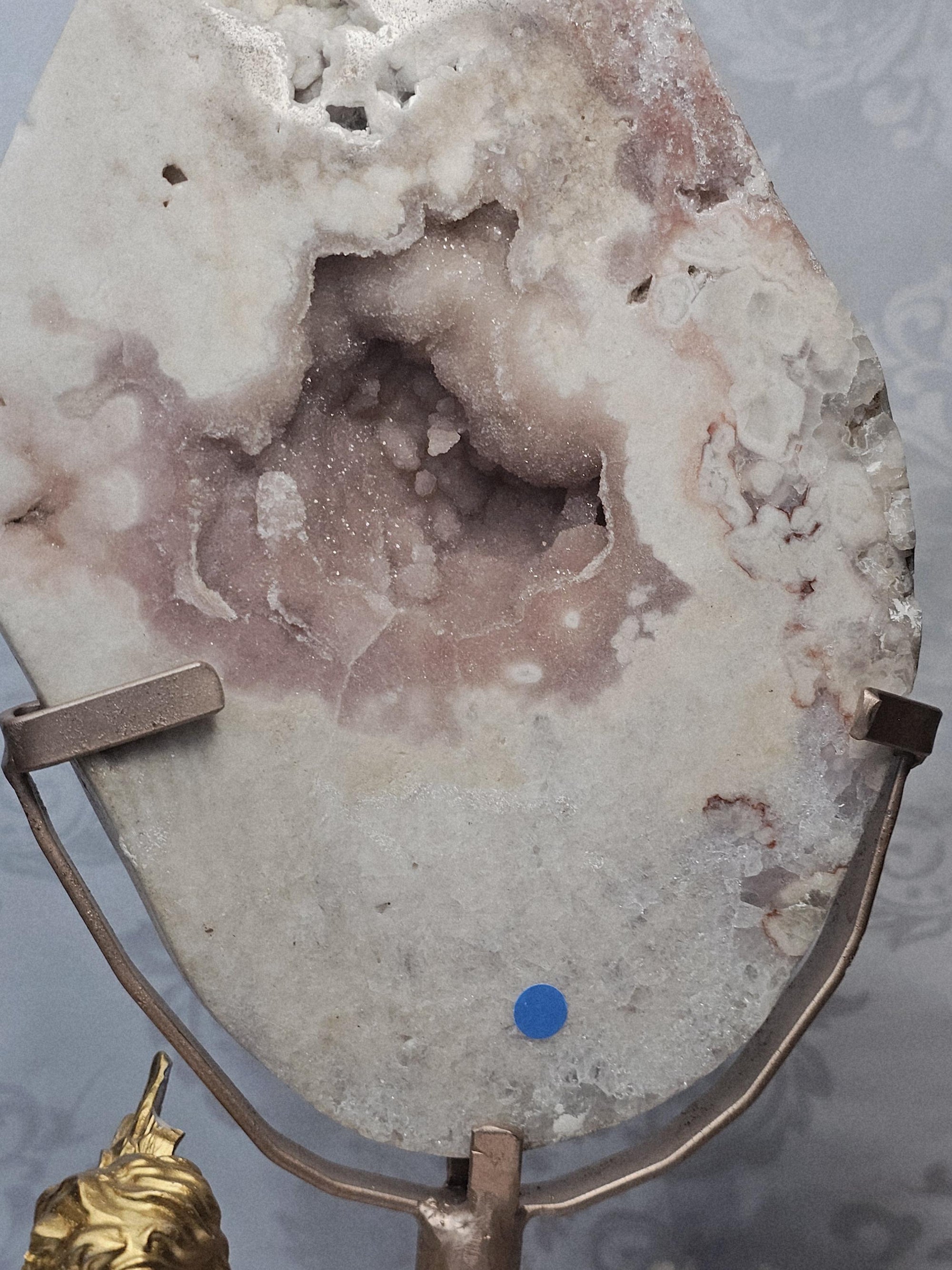 Large Pink Amethyst Slab, Brazilian Crystal with Quartz Druzy
