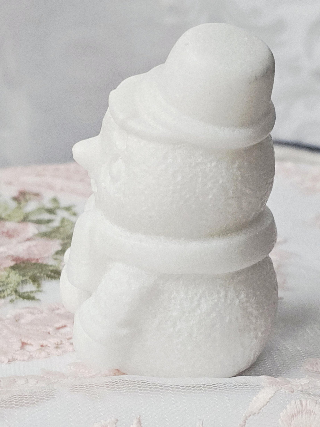 Marble Crystal Snowman Statue, Christmas Decor (3in)