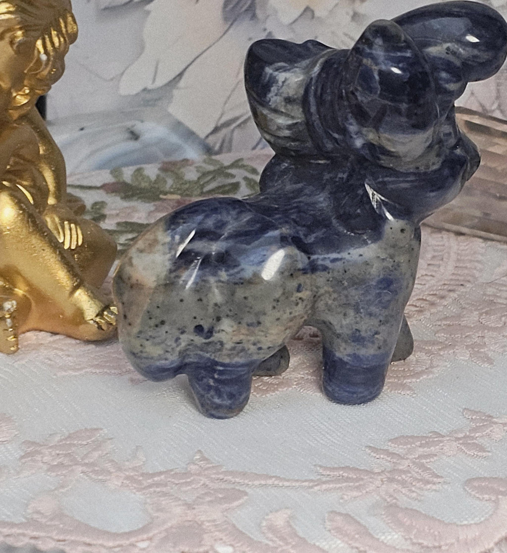 Sodalite Crystal Horse, Healing Stone, Home Decor