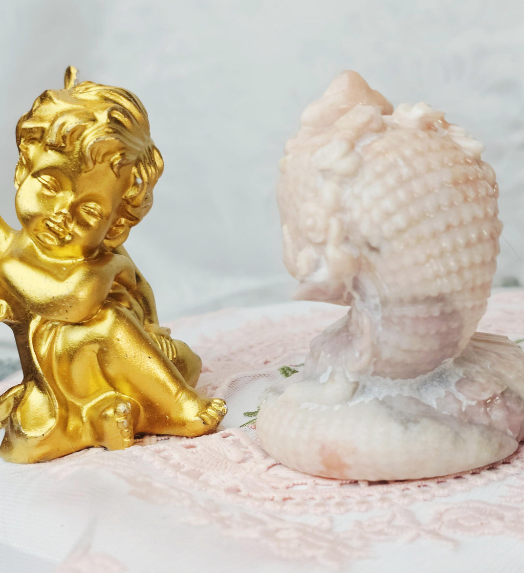 Pink Opal Dragon Snake Crystal Sculpture, Lucky Stone