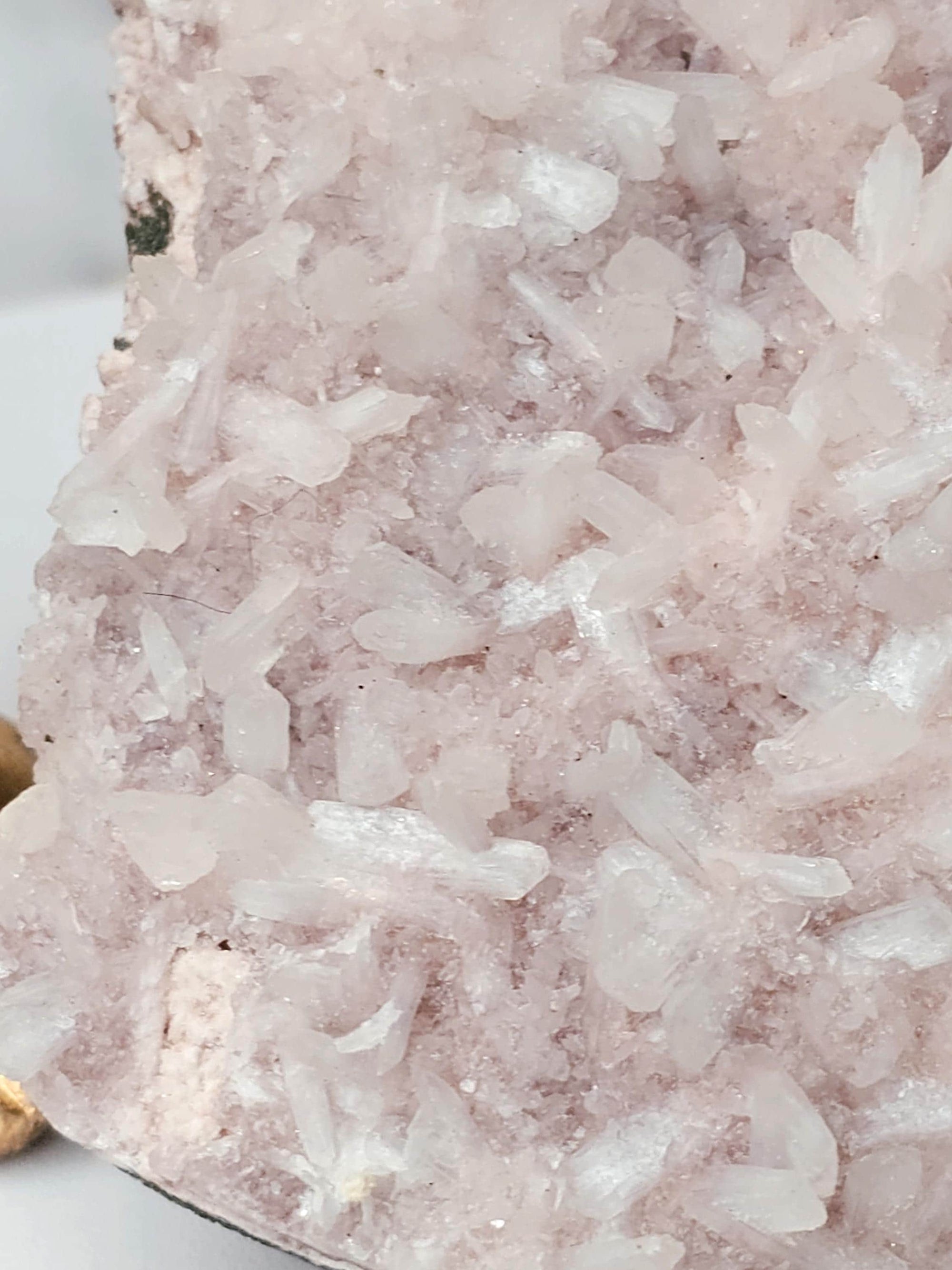 RARE Pink Sugar Apophyllite with Stillbite from India , Apophyllite, Crystal, Crystal