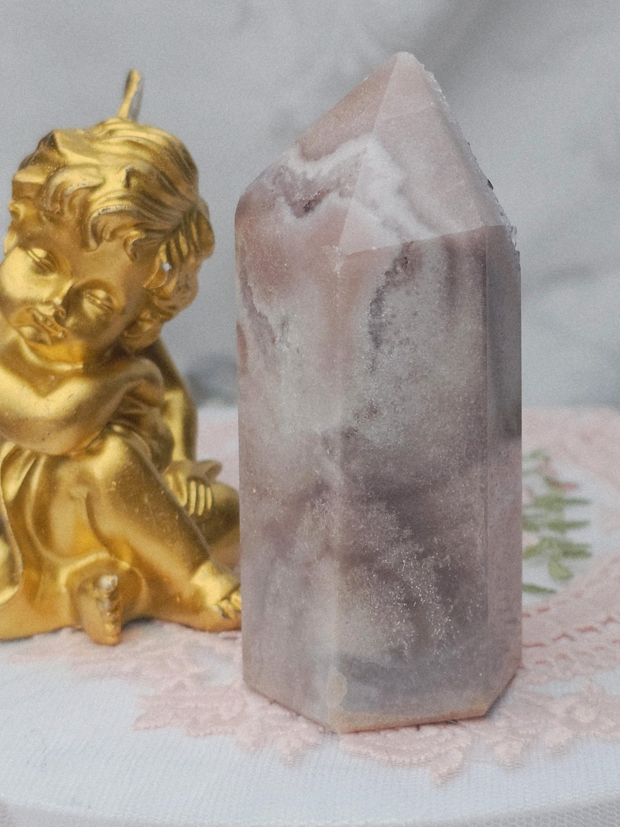 Pink Amethyst Tower, Druzy Tower, Crystal Tower ,Gift
