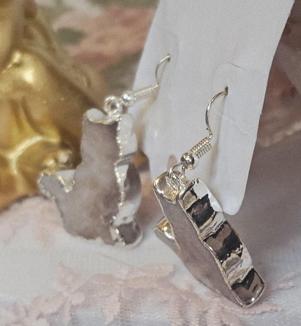 Pink Amethyst Cat Earrings, 925 Sterling Silver, Handmade Jewelry