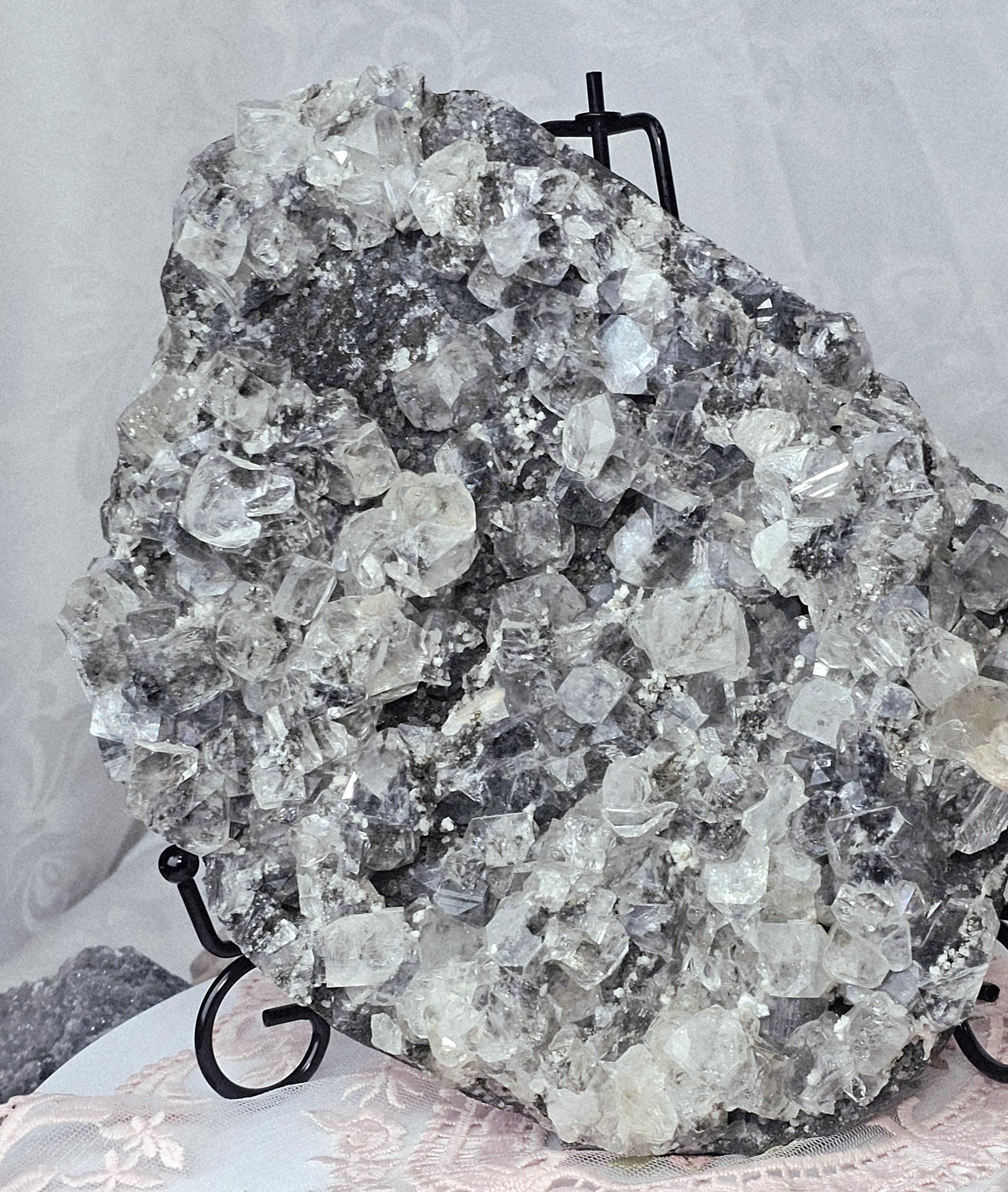 Black Diamond Apophyllite with Stillbite, Healing Crystal Specimen