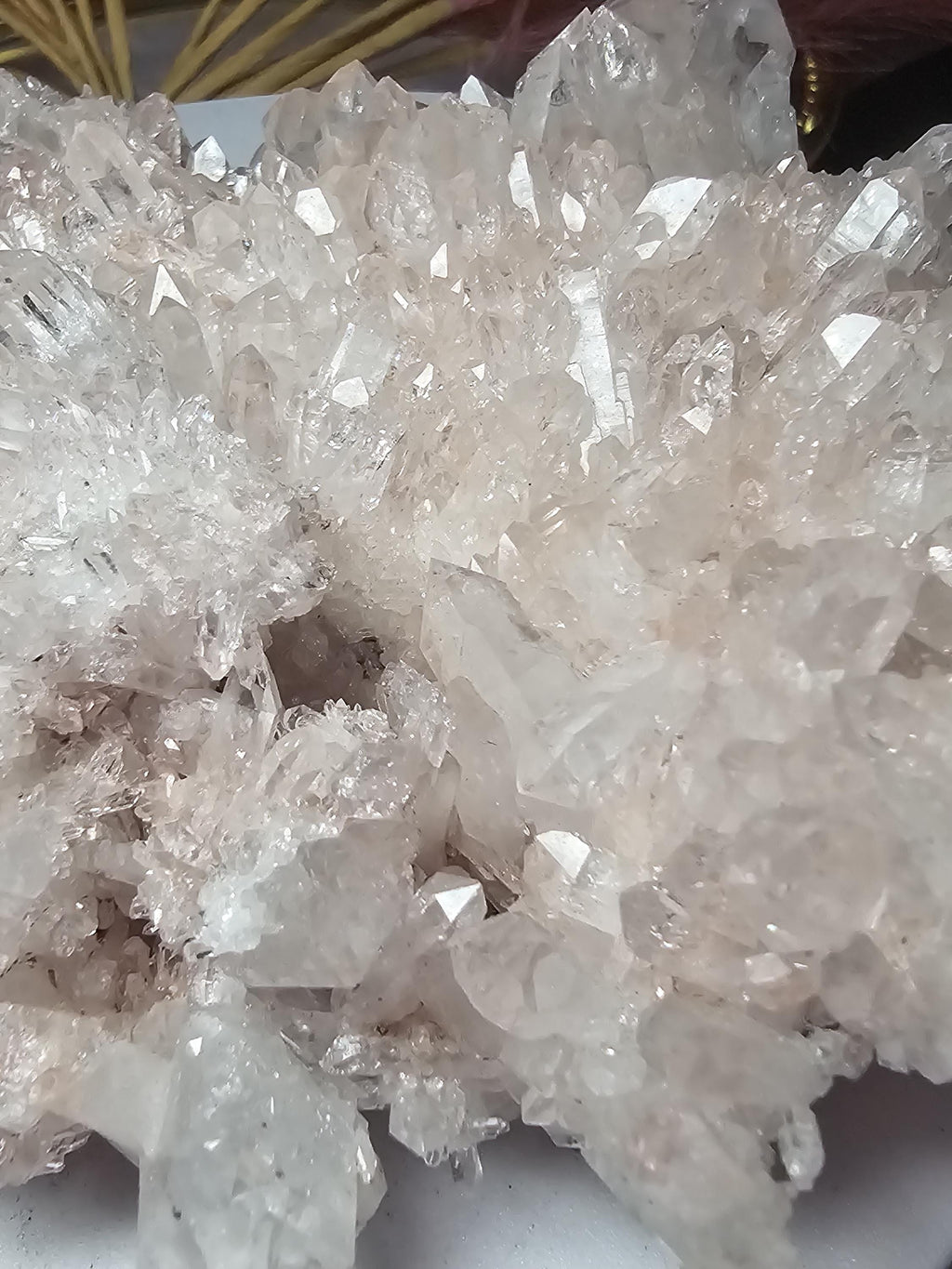 RARE Super Pink Lemurian Quartz Cluster, Columbia, Crystal Cluster