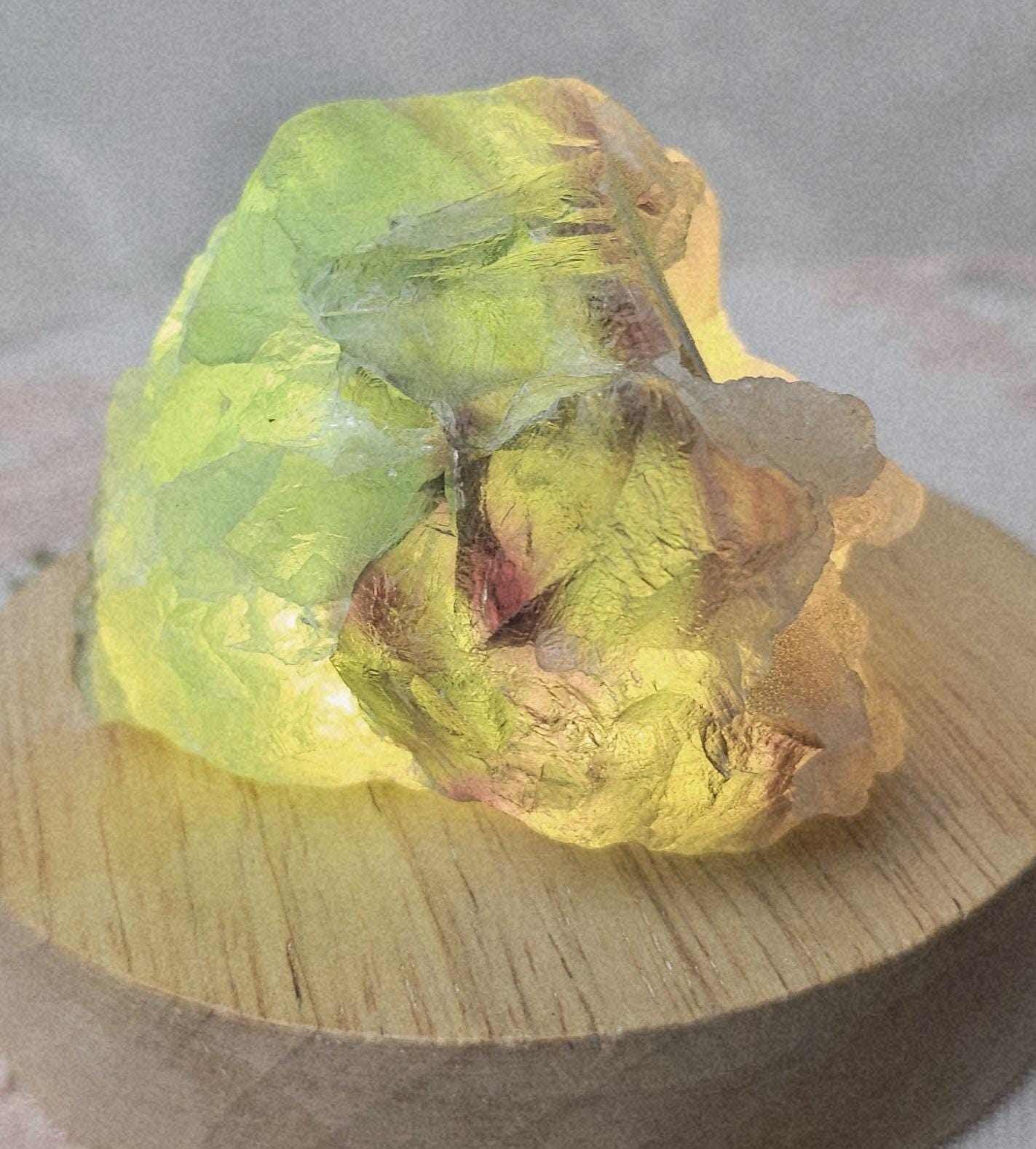 Fujian Fluorite Specimen, Green and Purple Crystal with Calcite