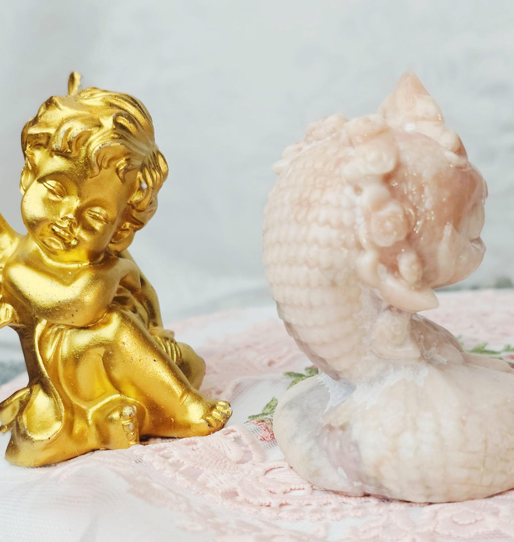 Pink Opal Snake Dragon, Pink Opal, Pink Dragon, Crystal Sculpture, Snake ,Dragon