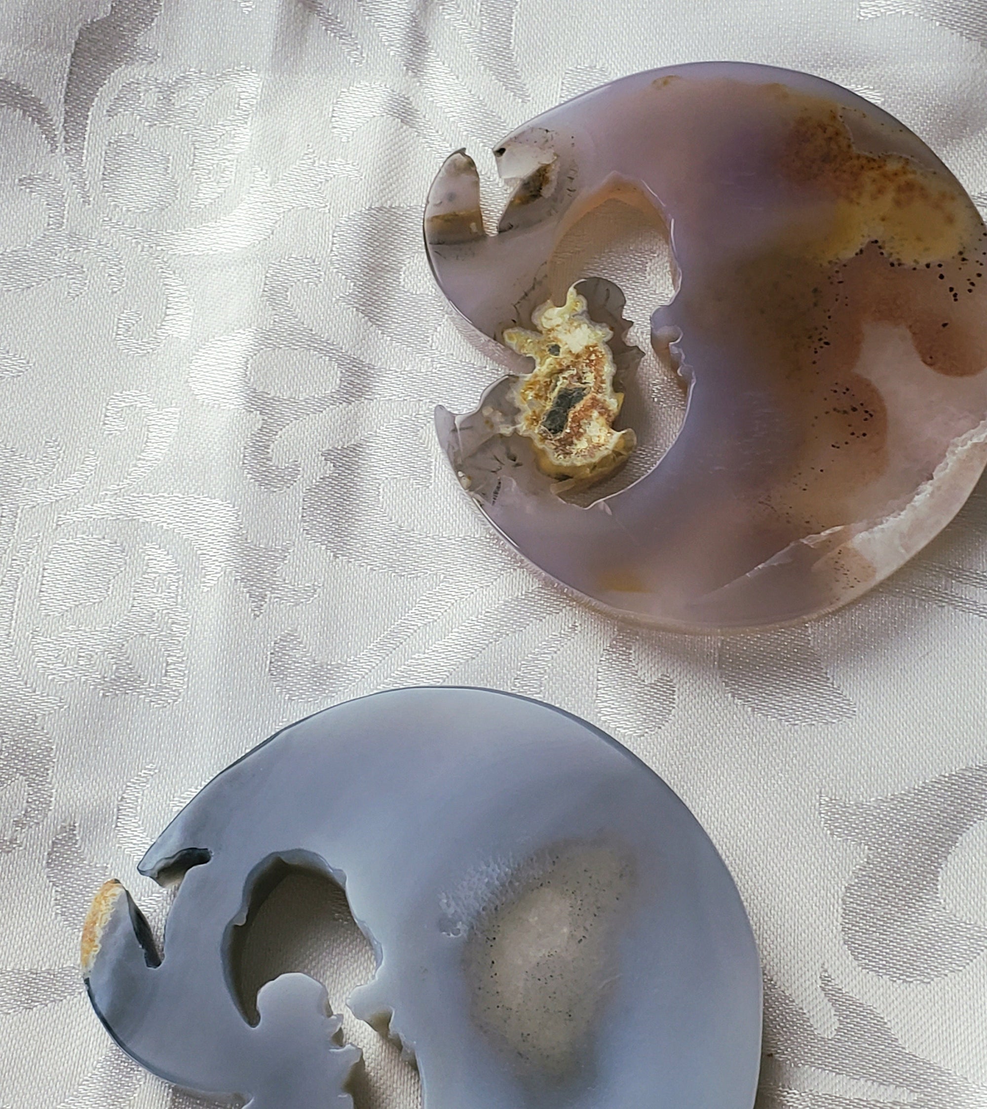 Druzy Agate Moon Fairy Carving, Fairy Garden Decor