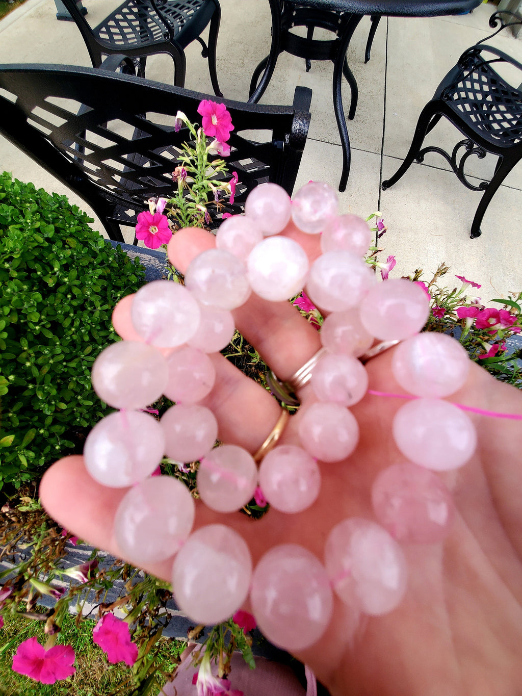 Large Bead Rose Quartz Bracelet, Valentine's Day Gift,Love Bracelet, Girlfriend Gift