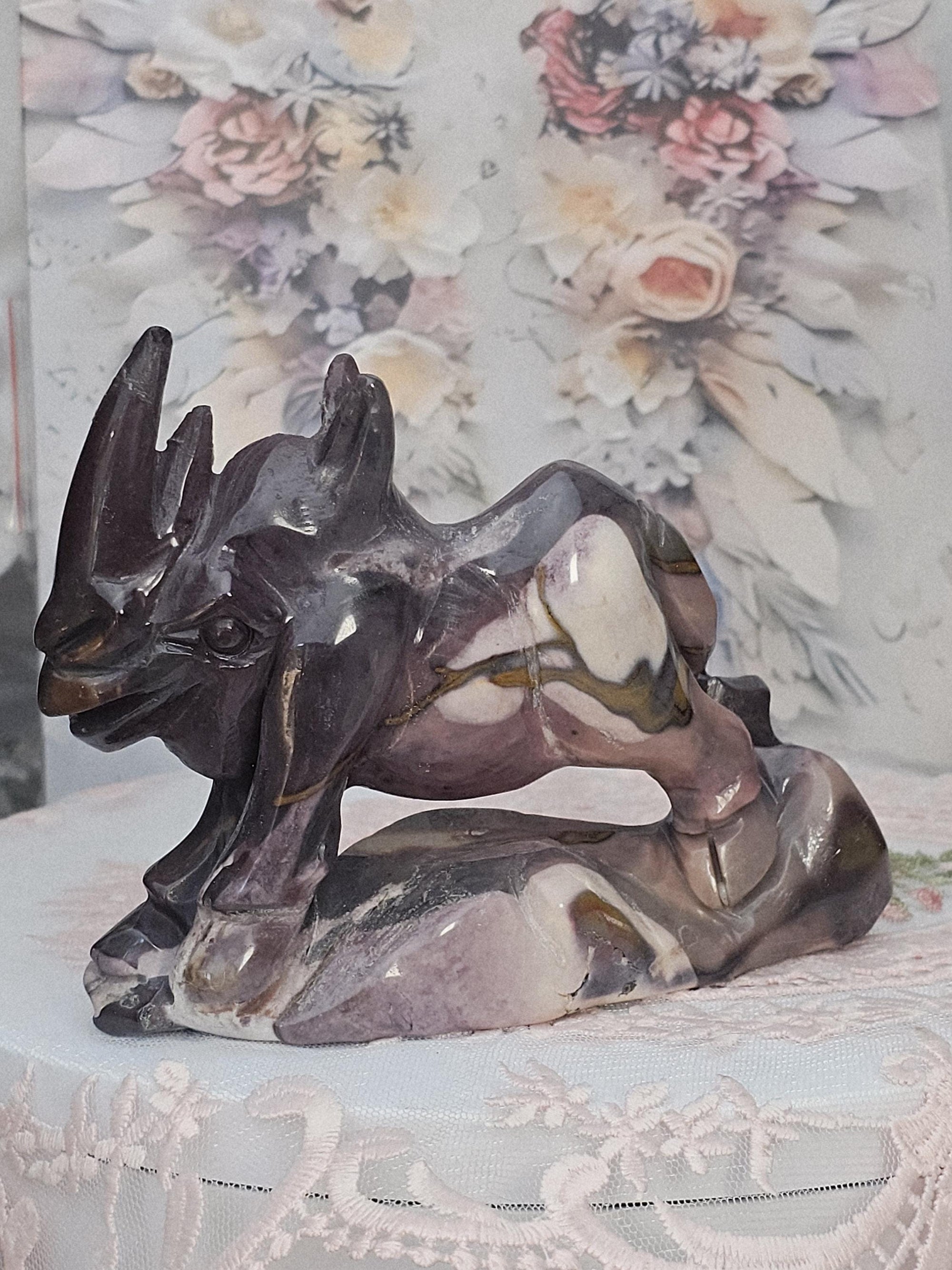 Mookaite Rhino Sculpture, Mookaite Jasper,  Australian Crystal, Chakra Stone