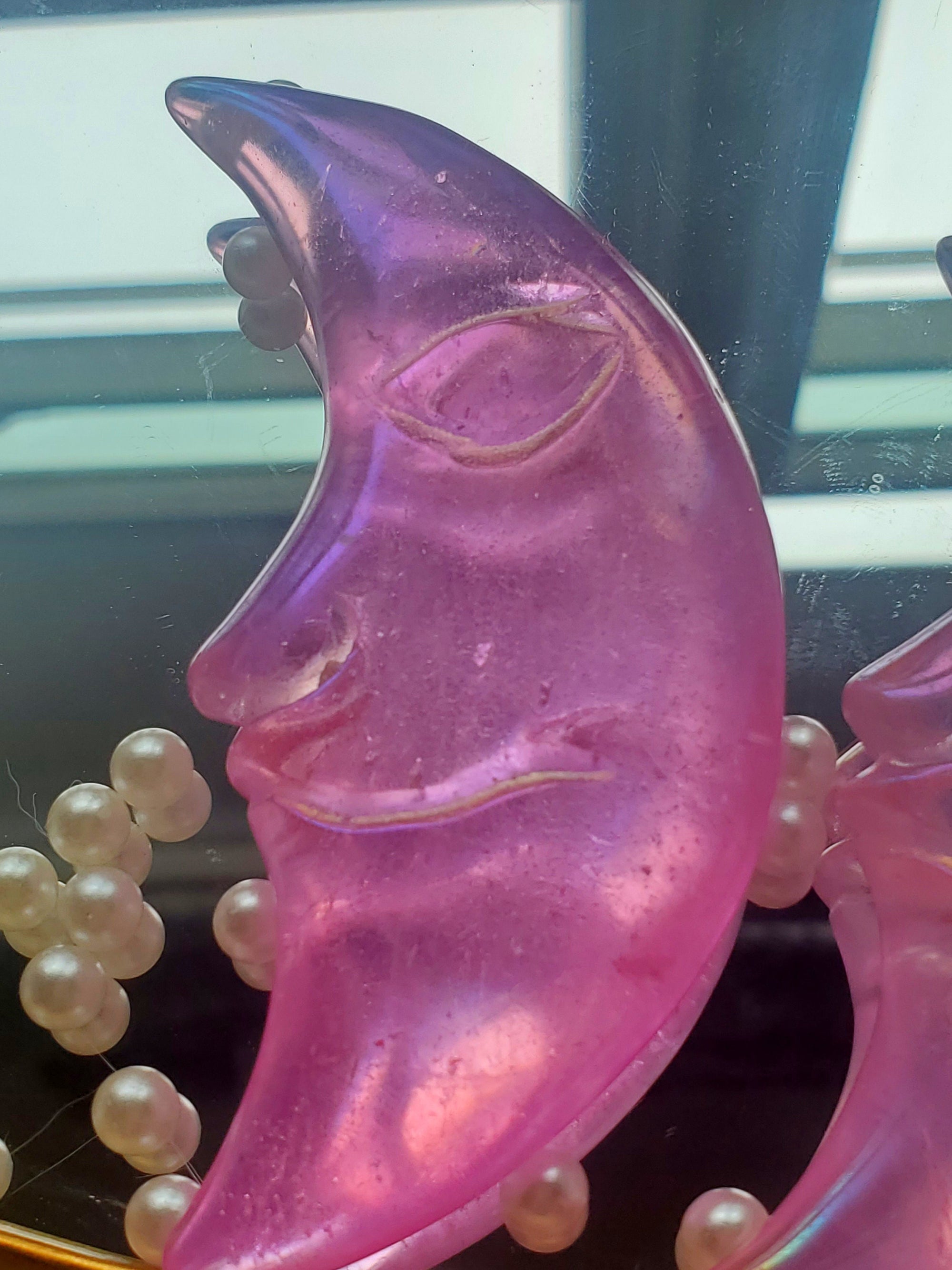 Aura Clear Quartz Moon, Angel Aura, Moon crystal,Crystal