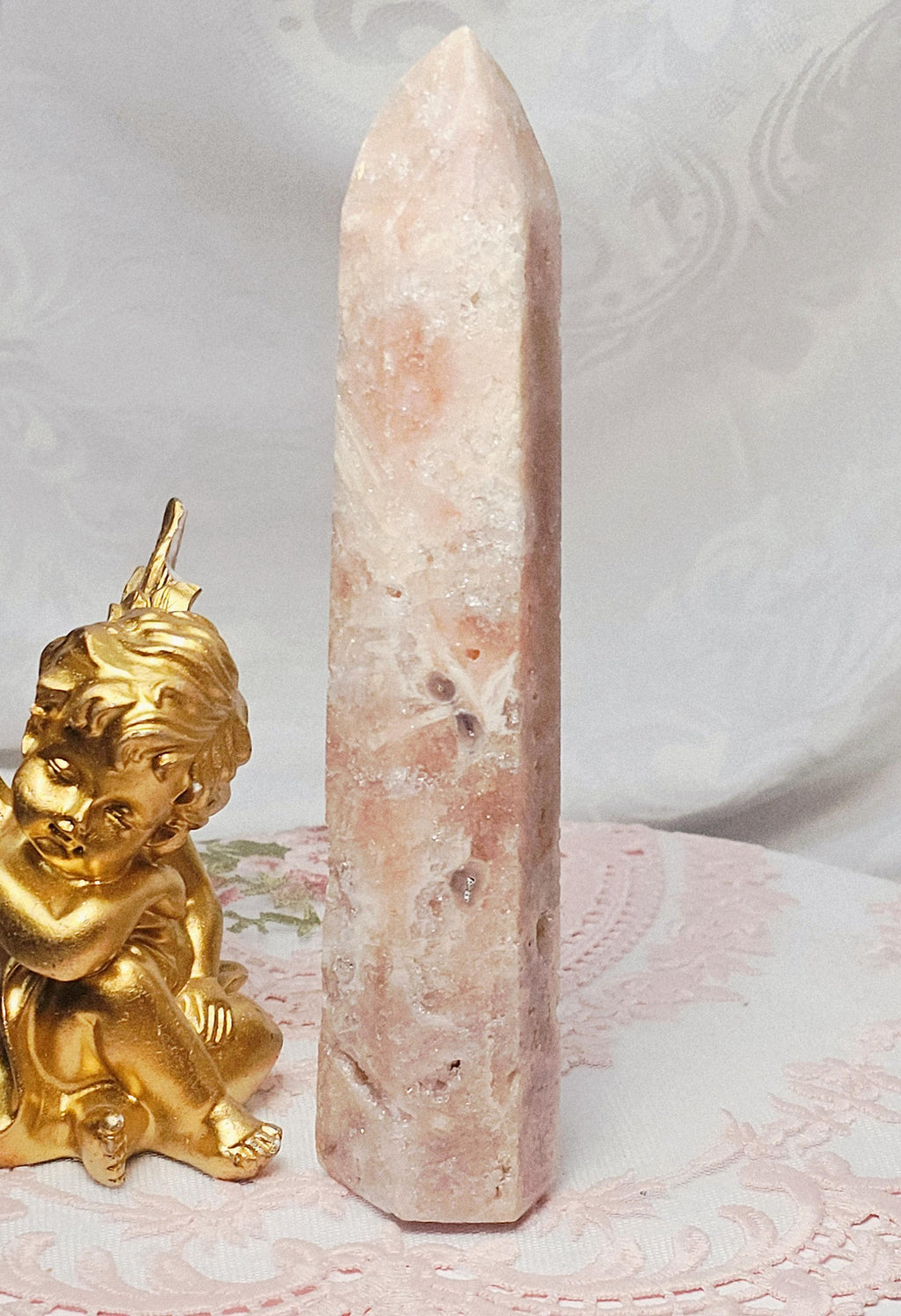 Pink Amethyst Druzy Crystal Tower