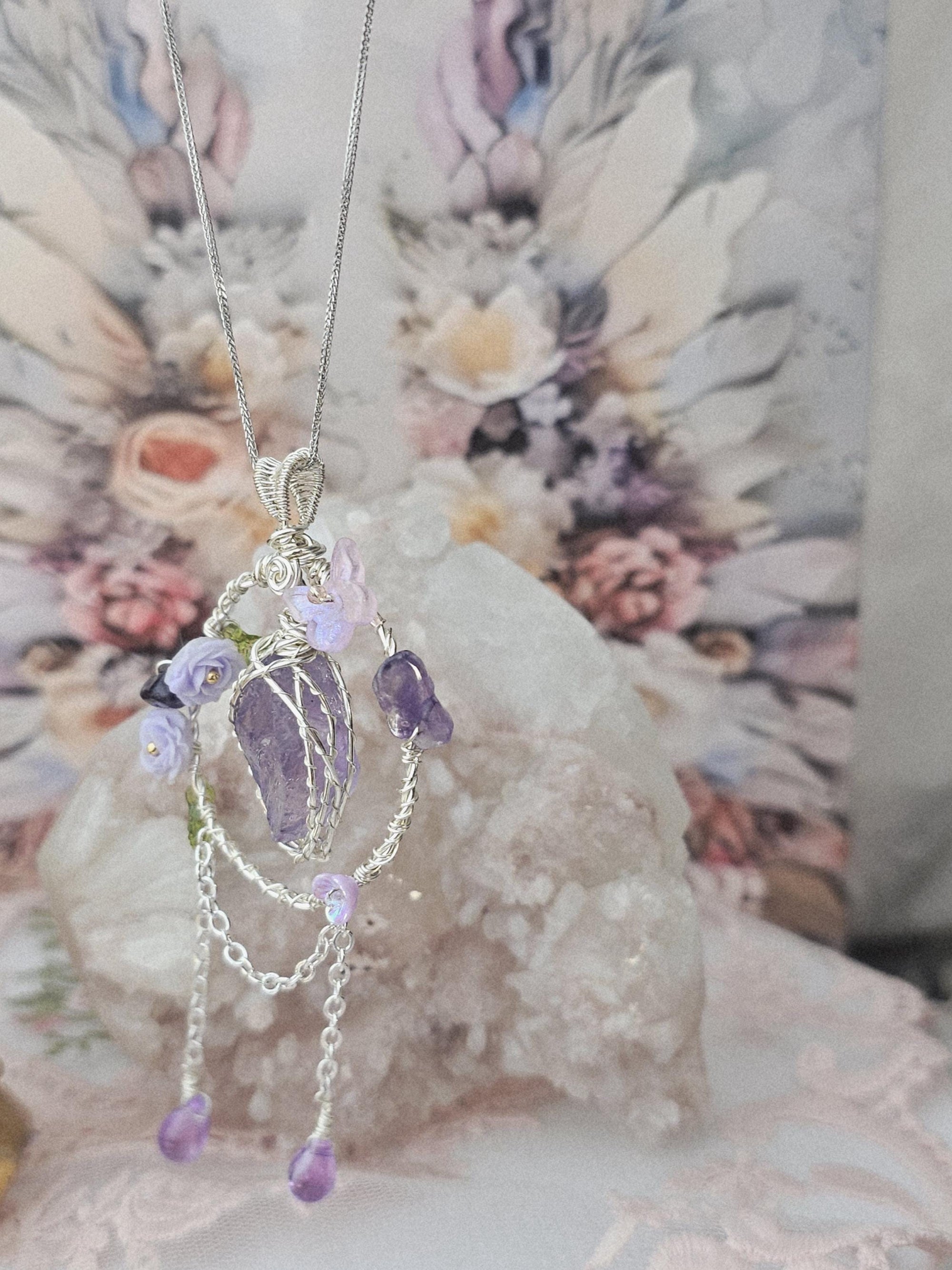 Amethyst Necklace, Crystal Gifts