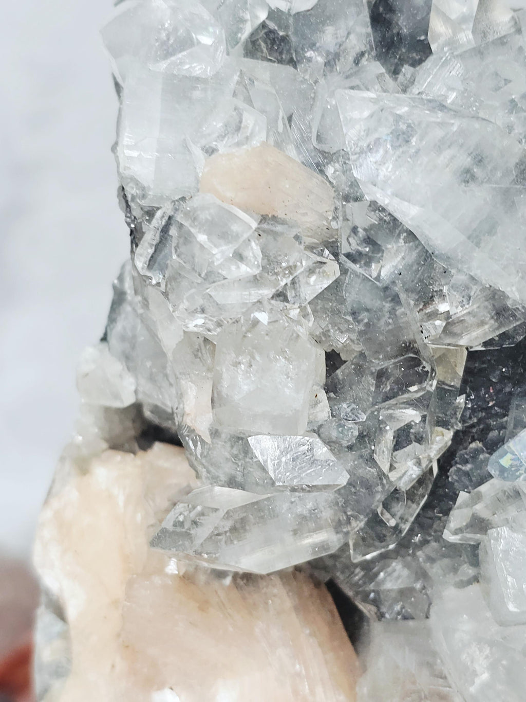 RARE LG 6lb Chrome Diamond  Apophyllite  with Stillbite from India , Apophyllite, Crystal, Crystals