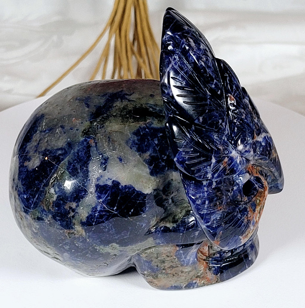 Sodalite Crystal Skull, Home Decor, UV Reactive