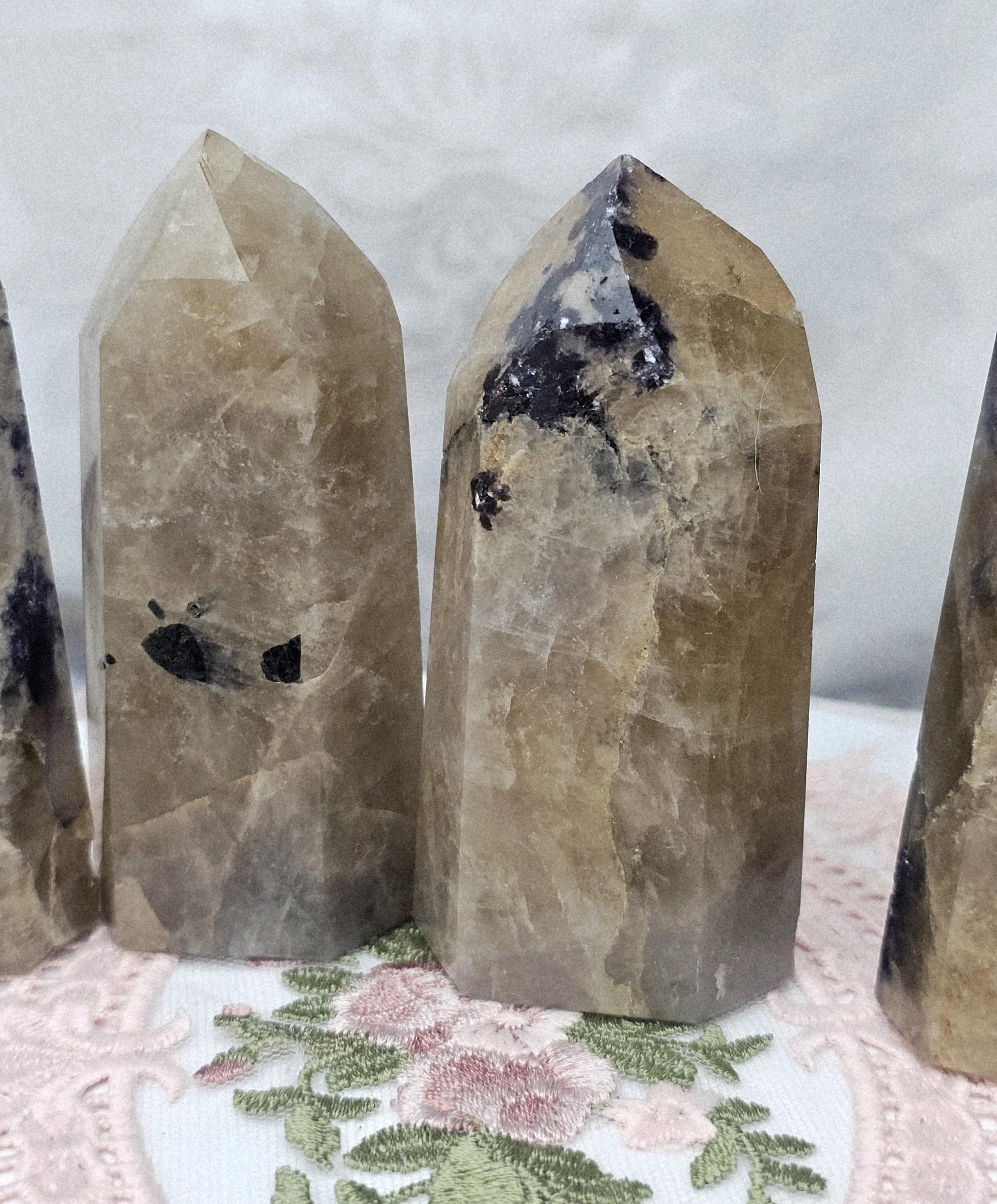 Non Heat Treated Citrine and Lepidolite Tower, Crystal, Natural Citrine Tower, Gift for Her