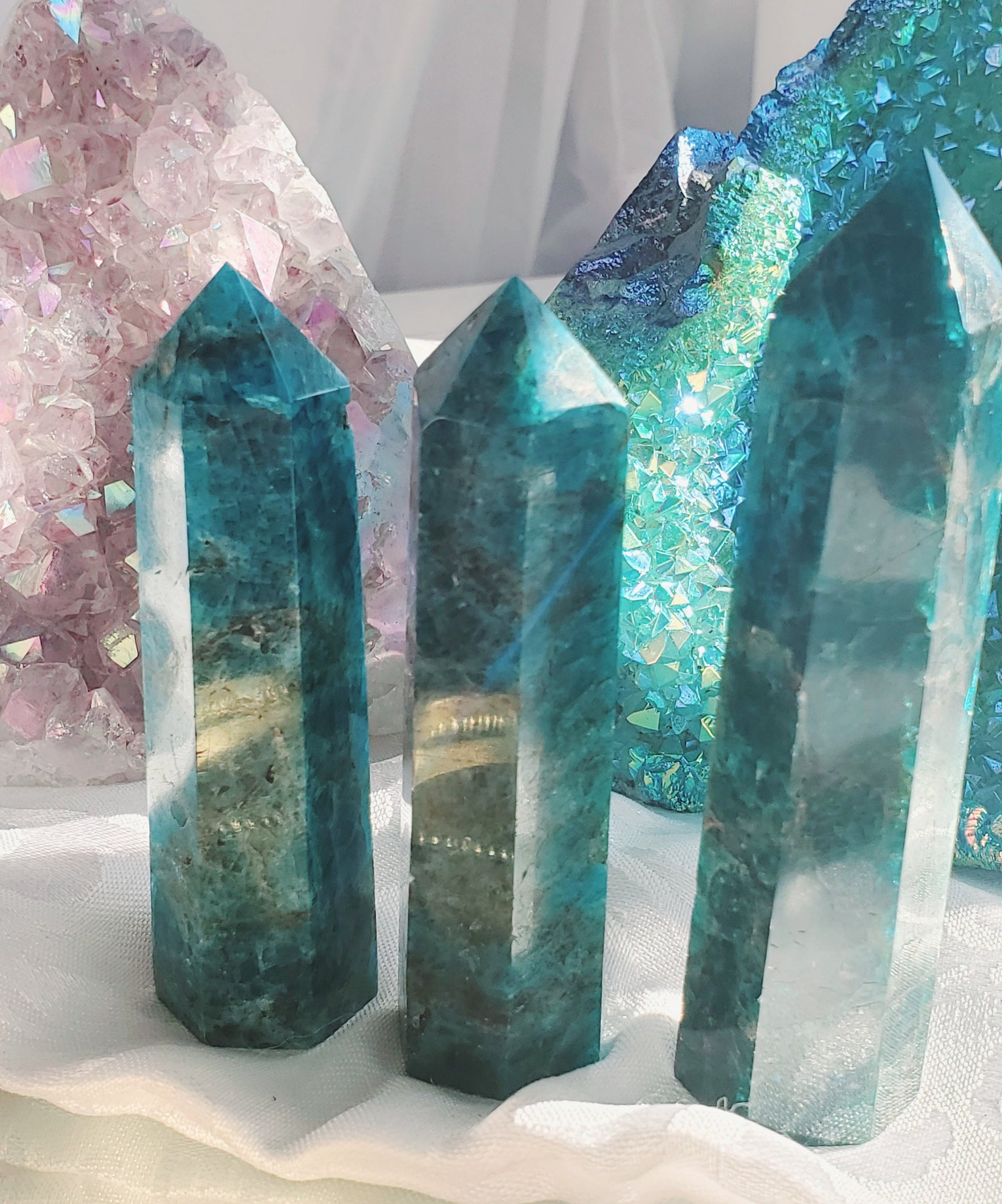 Apatite Gemstone Tower, Crystal Point, Healing Stone, Crystal Tower, Gift