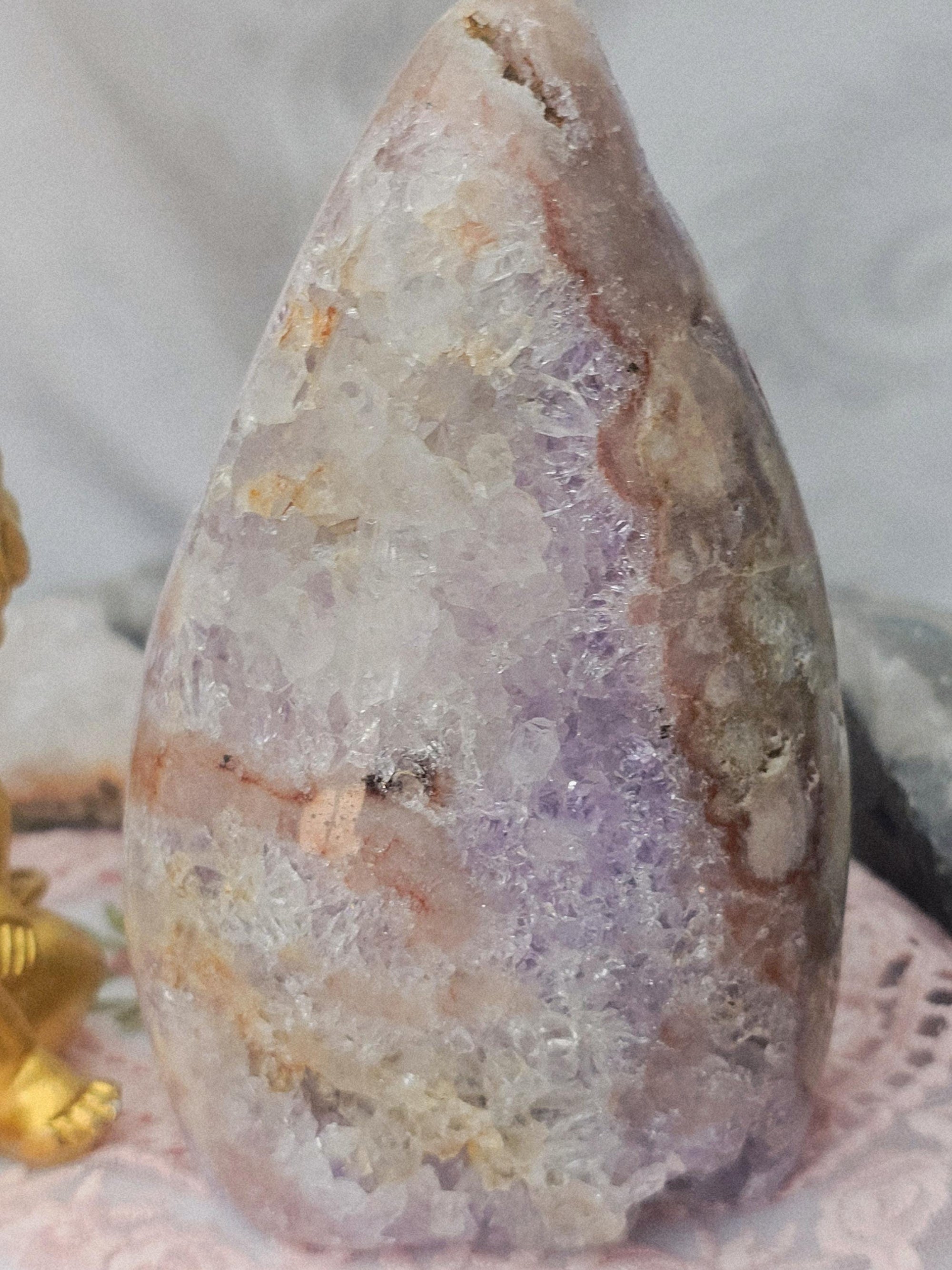 Brazilian Pink Amethyst Druzy Flame , Crystal Flame, Gift