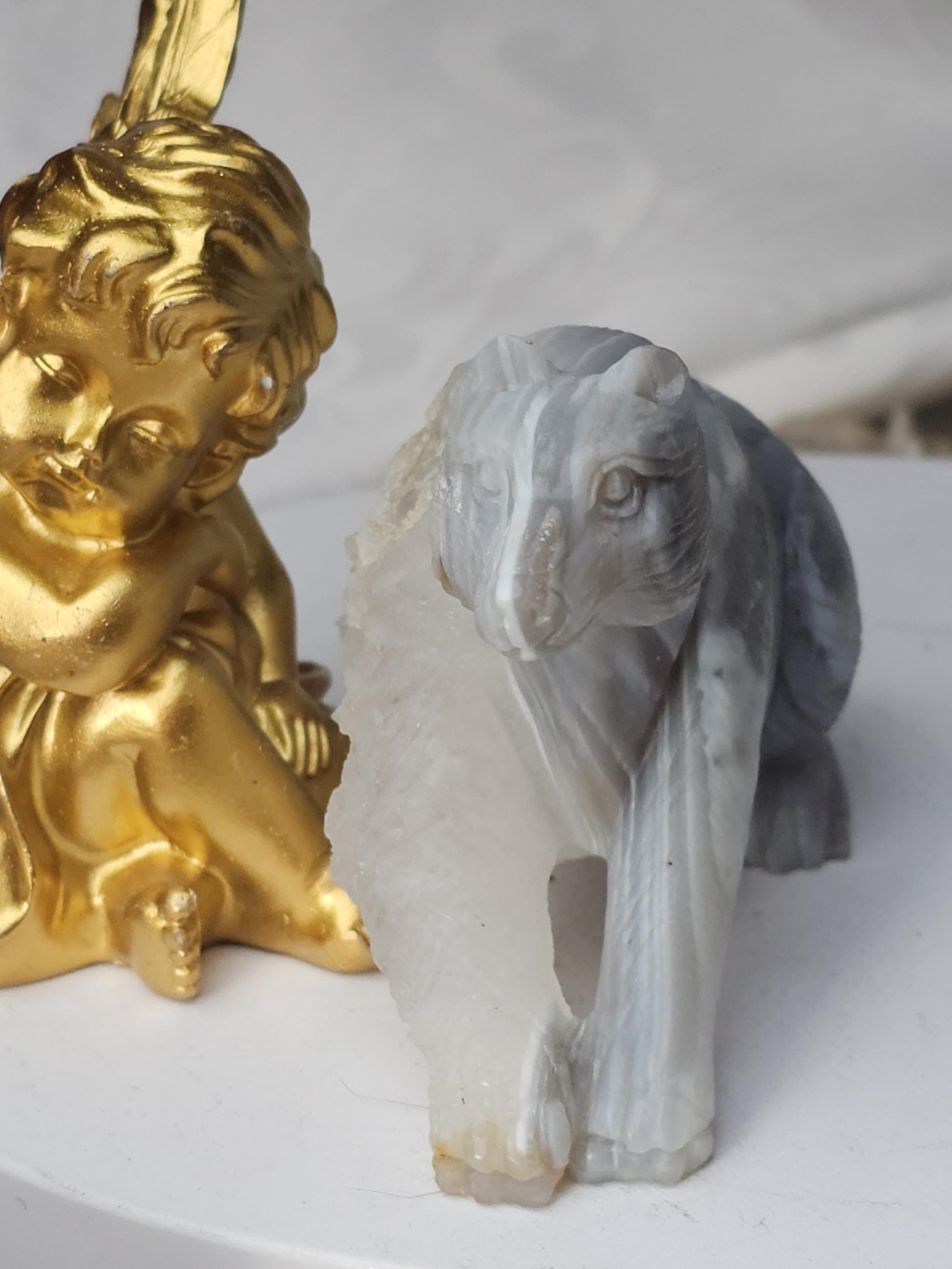 Druzy Agate Bear, Bear Statue, Crystal, Home Decor, Sculpture