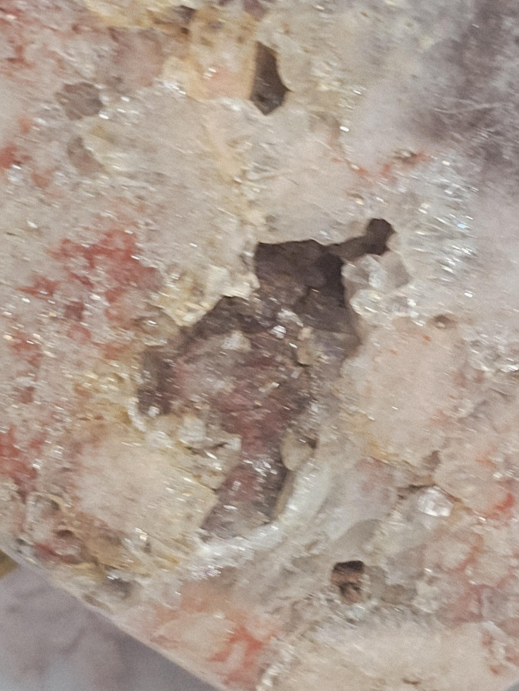 Pink Amethyst Druzy Heart, Brazilian Crystal, Rose Gold Stand
