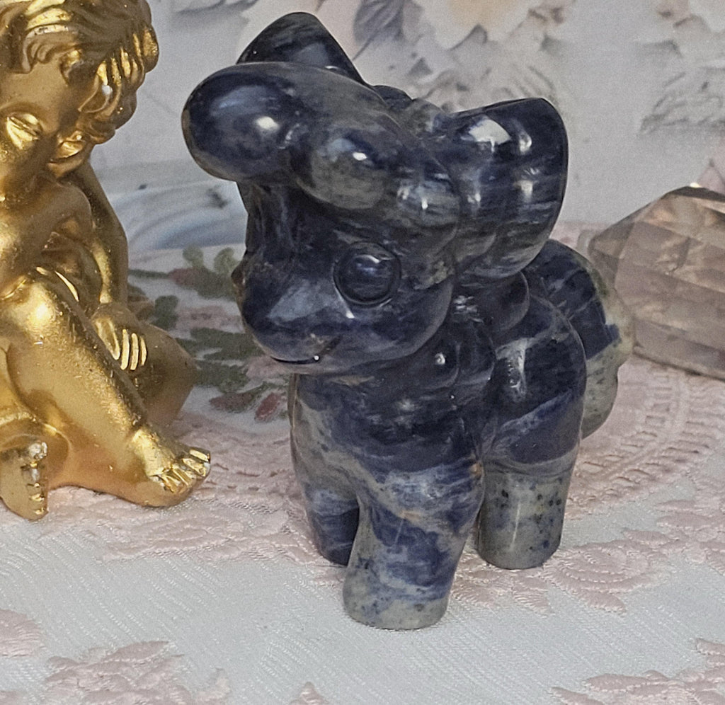Sodalite Crystal Horse, Healing Stone, Home Decor