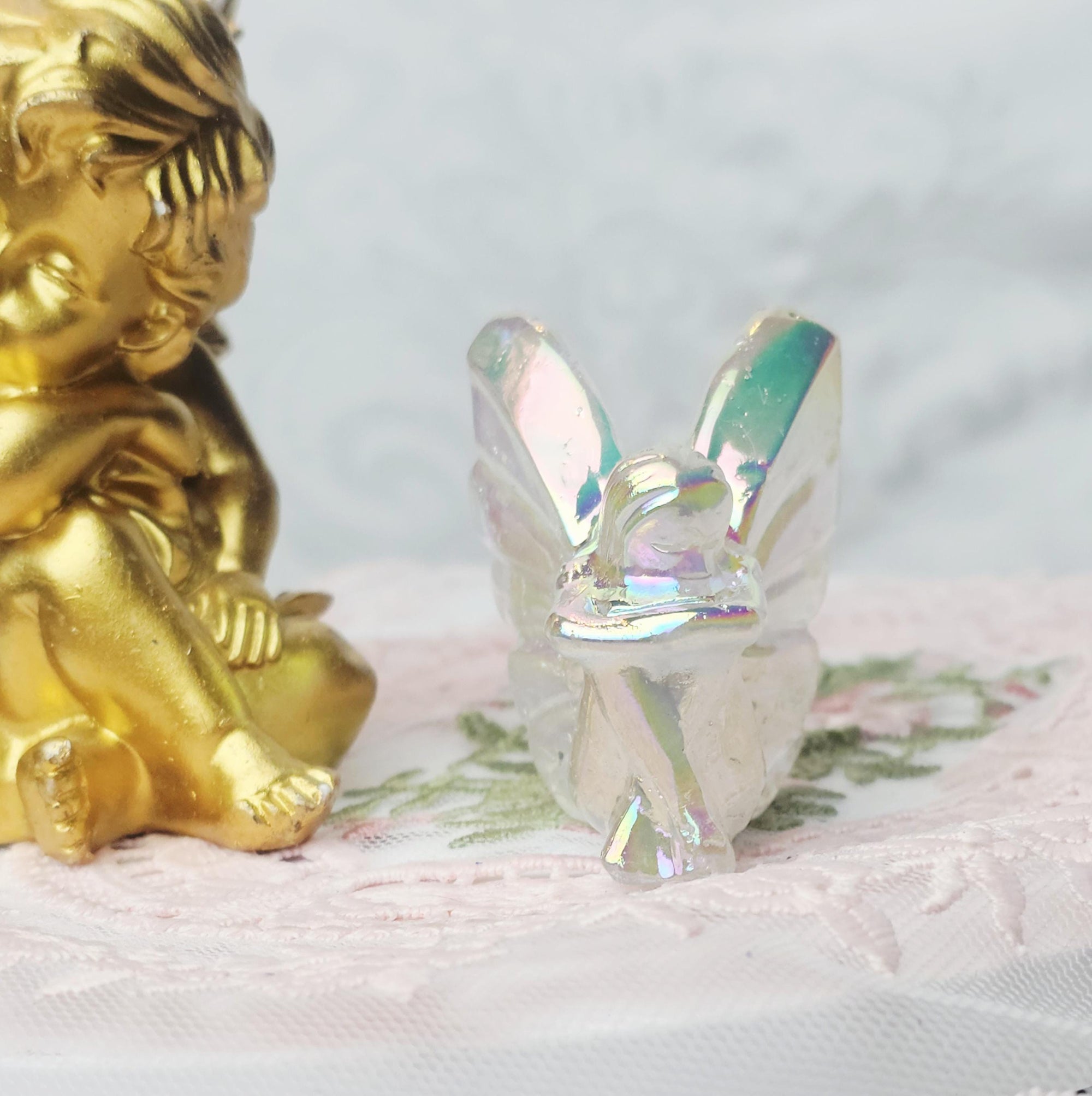 Angel Aura Clear Quartz Fairy, Healing Crystal