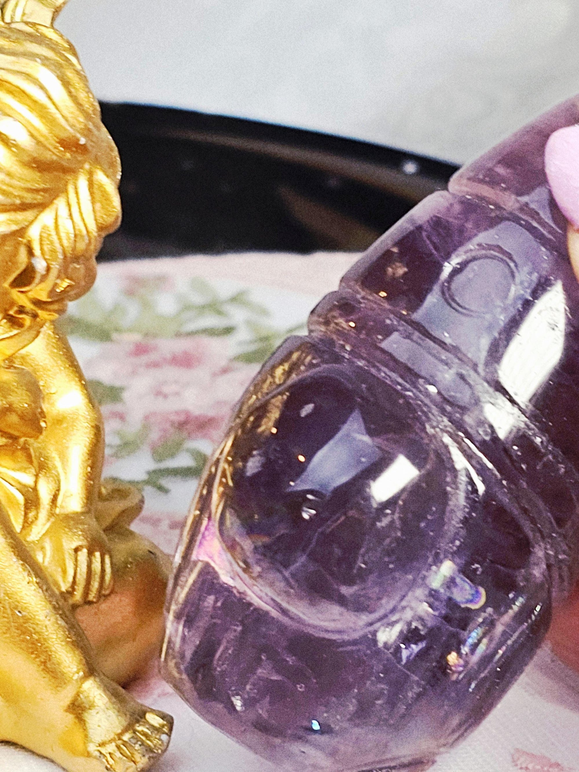 Large Amethyst Gnome, Healing Crystal Decor, 3.8 Inches