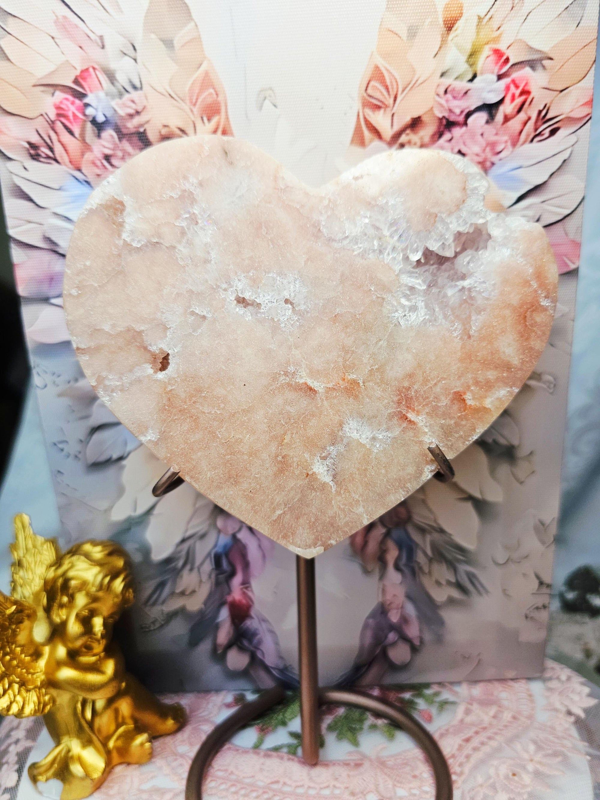 Brazilian Amethyst Druzy Heart, Pink Amethyst Druzy Hearts, Red Pink Amethyst, Crystal Heart,Gift