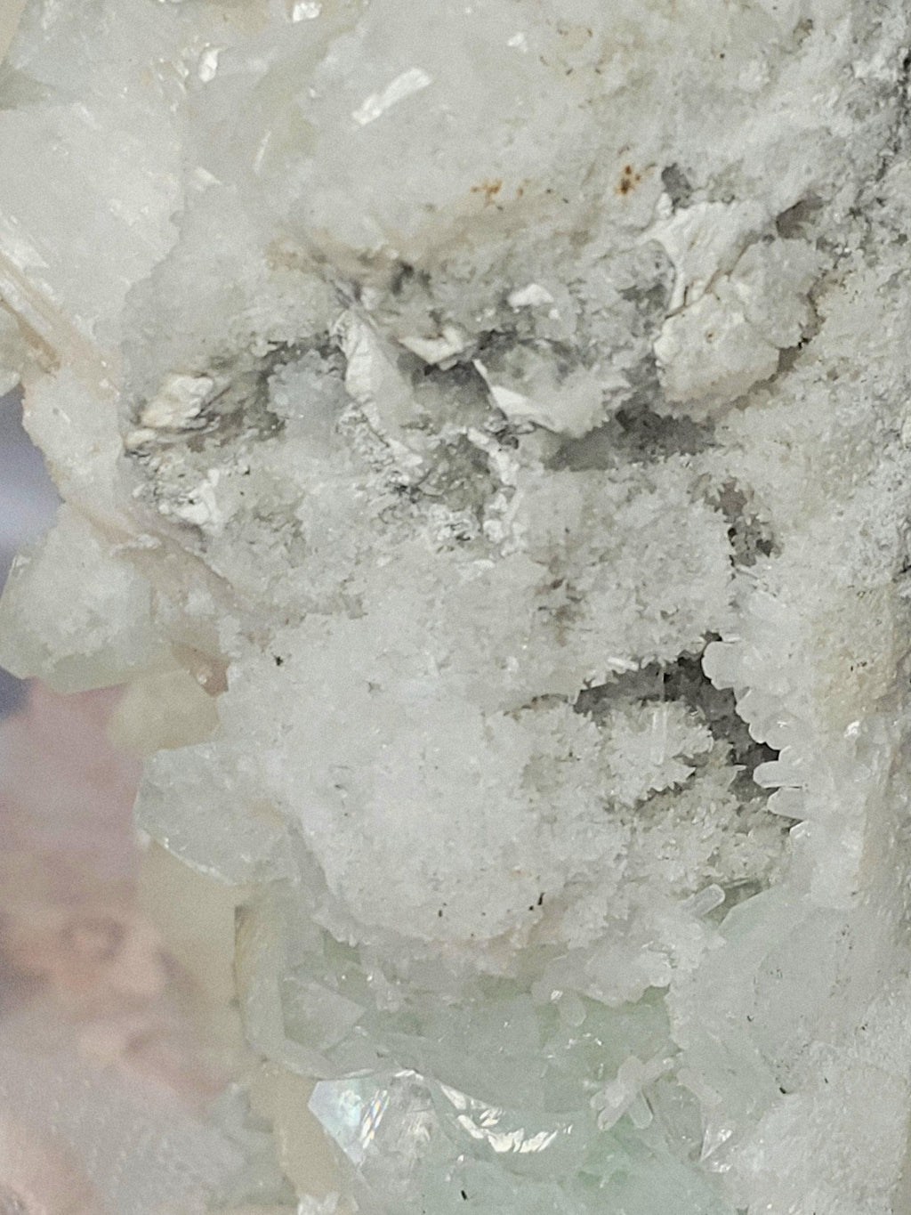 Rare Green Diamond Apophyllite with Stillbite, India Crystal Home Decor