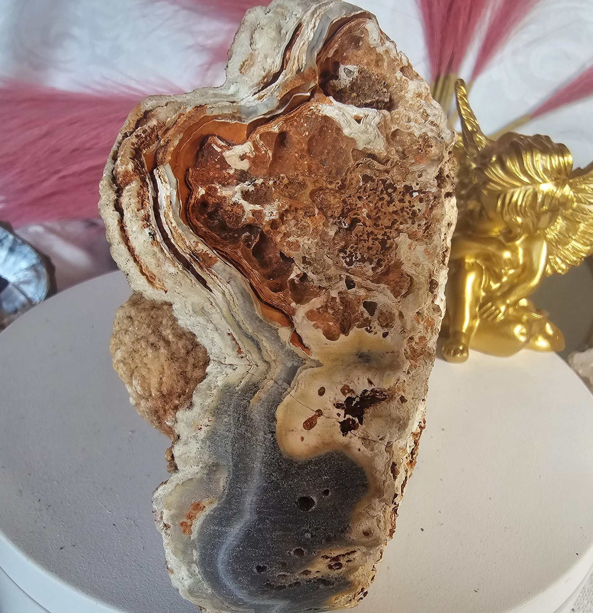 Lg Hedgehog Crystal, Druzy Agate, Gift for Her