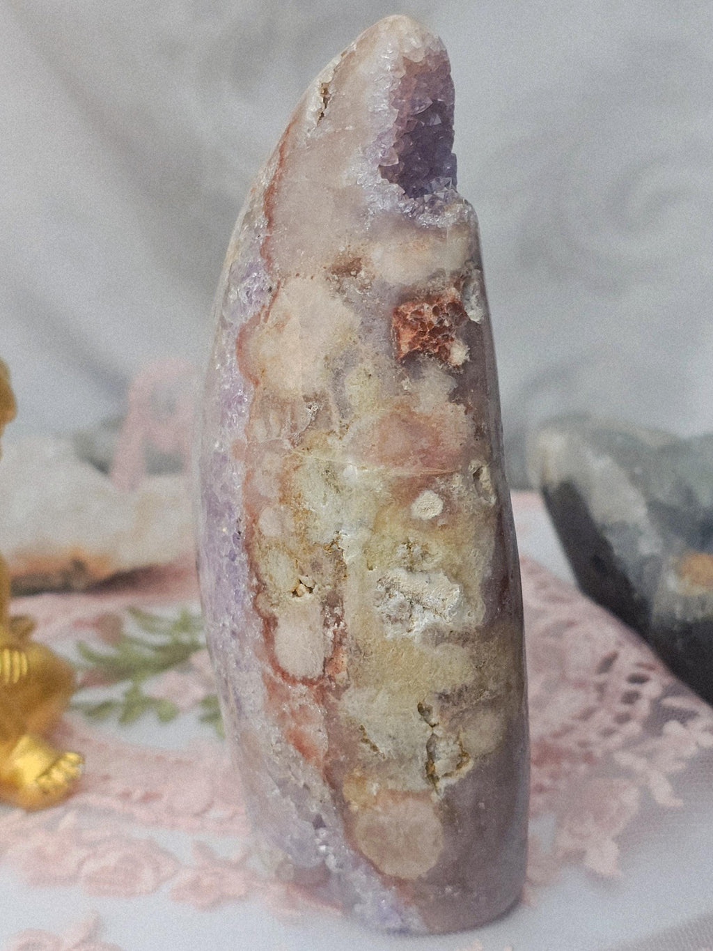 Brazilian Pink Amethyst Druzy Flame , Crystal Flame, Gift