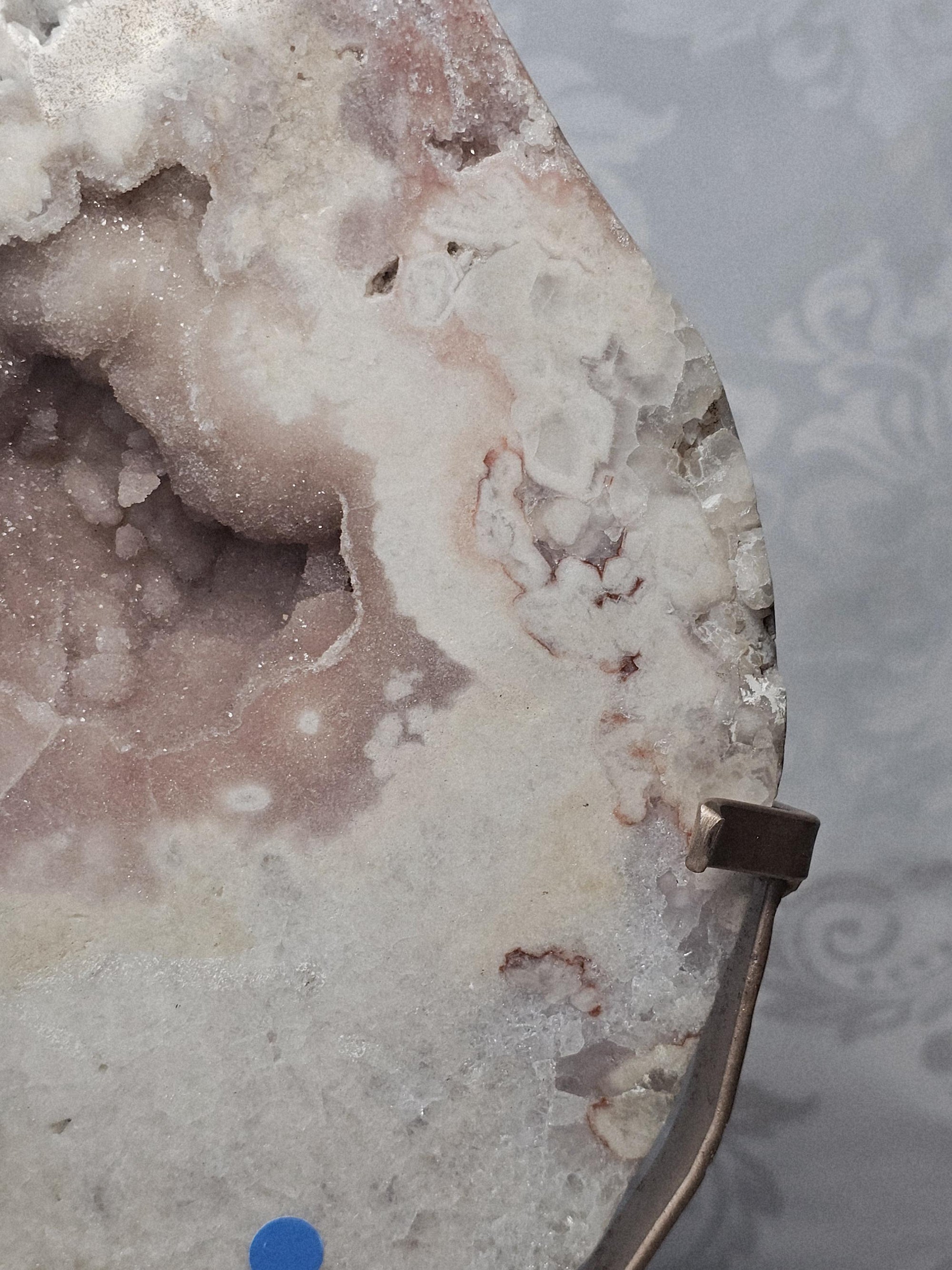 Large Pink Amethyst Slab, Brazilian Crystal with Quartz Druzy