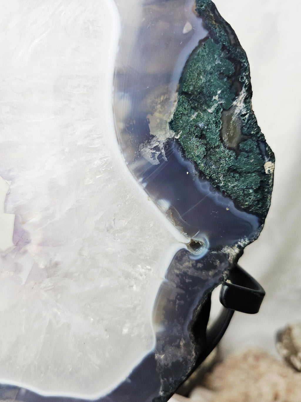 Amethyst Portal with Moss Agate and Blue Chalchedony, Amethyst Portal