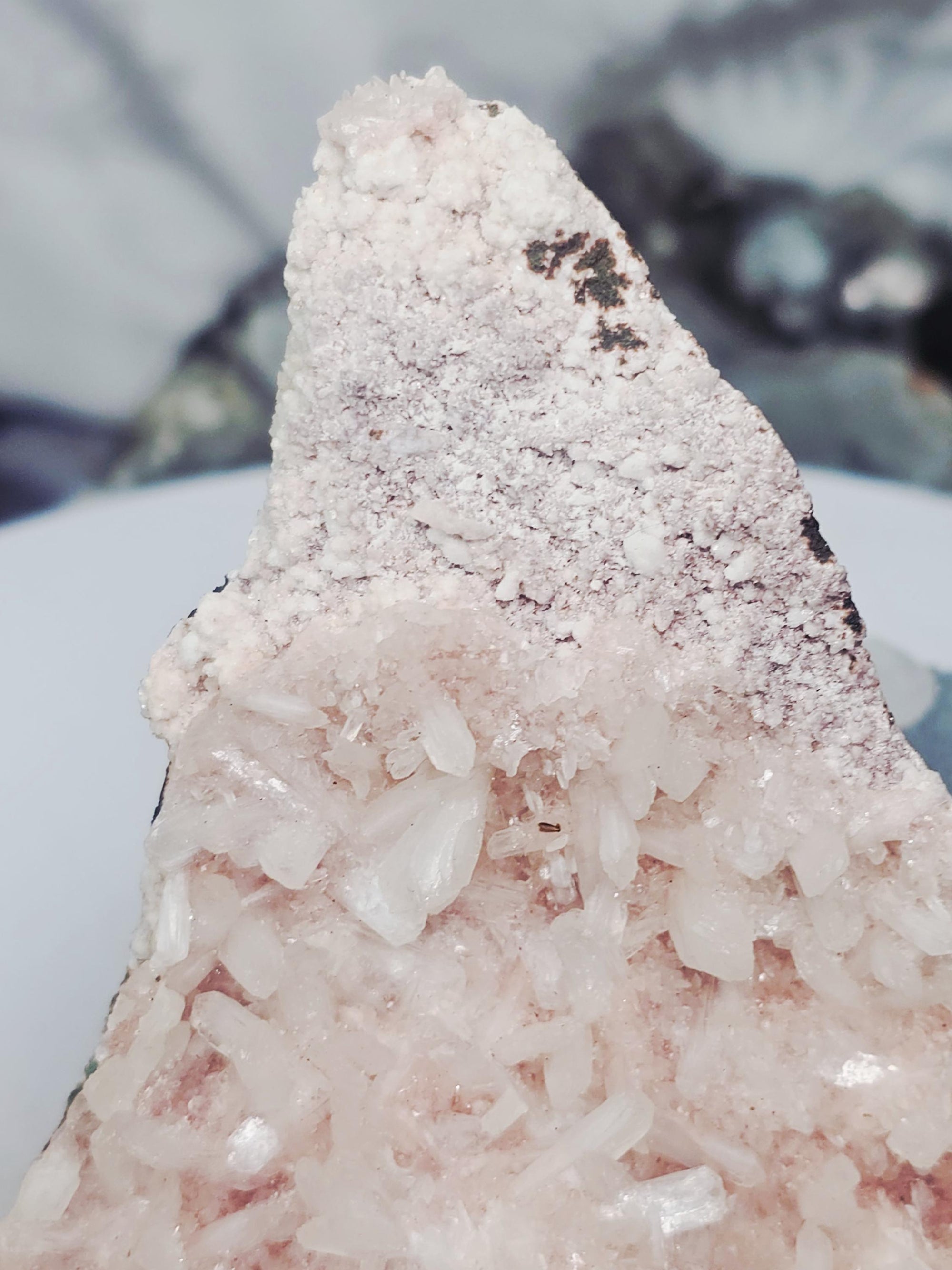 RARE Pink Sugar Apophyllite with Stillbite from India , Apophyllite, Crystal, Crystal