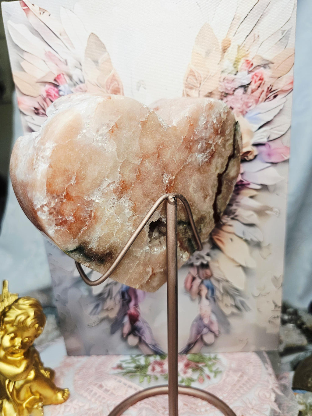 Brazilian Amethyst Druzy Heart, Pink Amethyst Druzy Hearts, Red Pink Amethyst, Crystal Heart,Gift