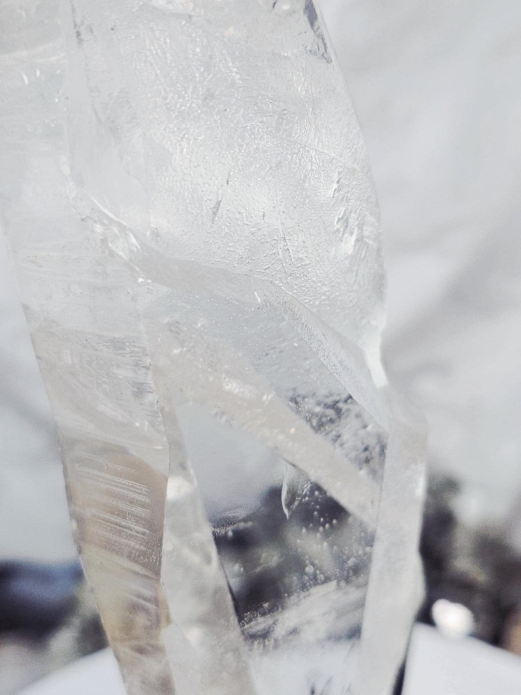 RARE LG  Lemurian Inner Child or Manifestation Quartz on a Stand , Columbia, Crystal Statement Piece