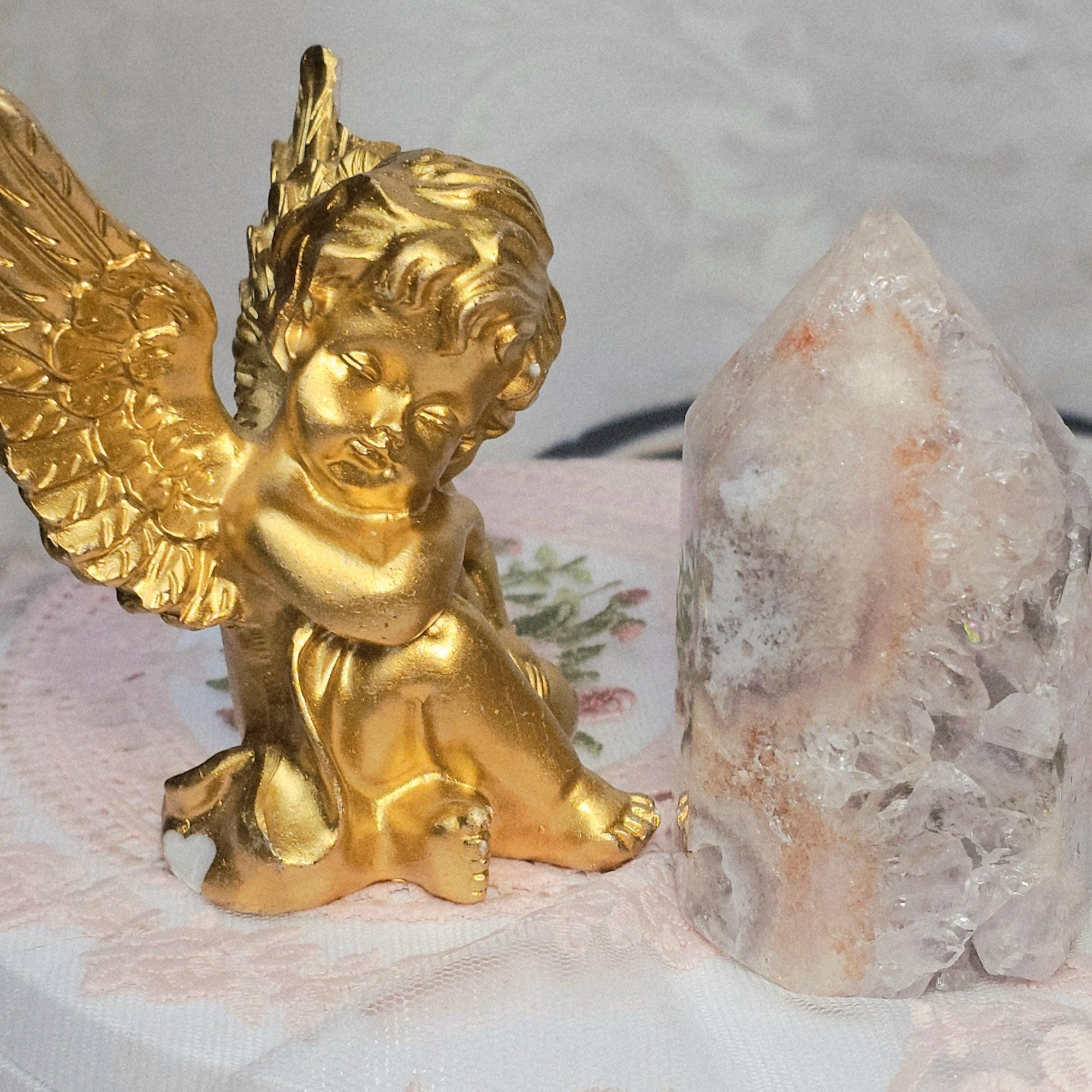 Brazilian Pink Amethyst Tower, Druzy Quartz, Reiki Infused