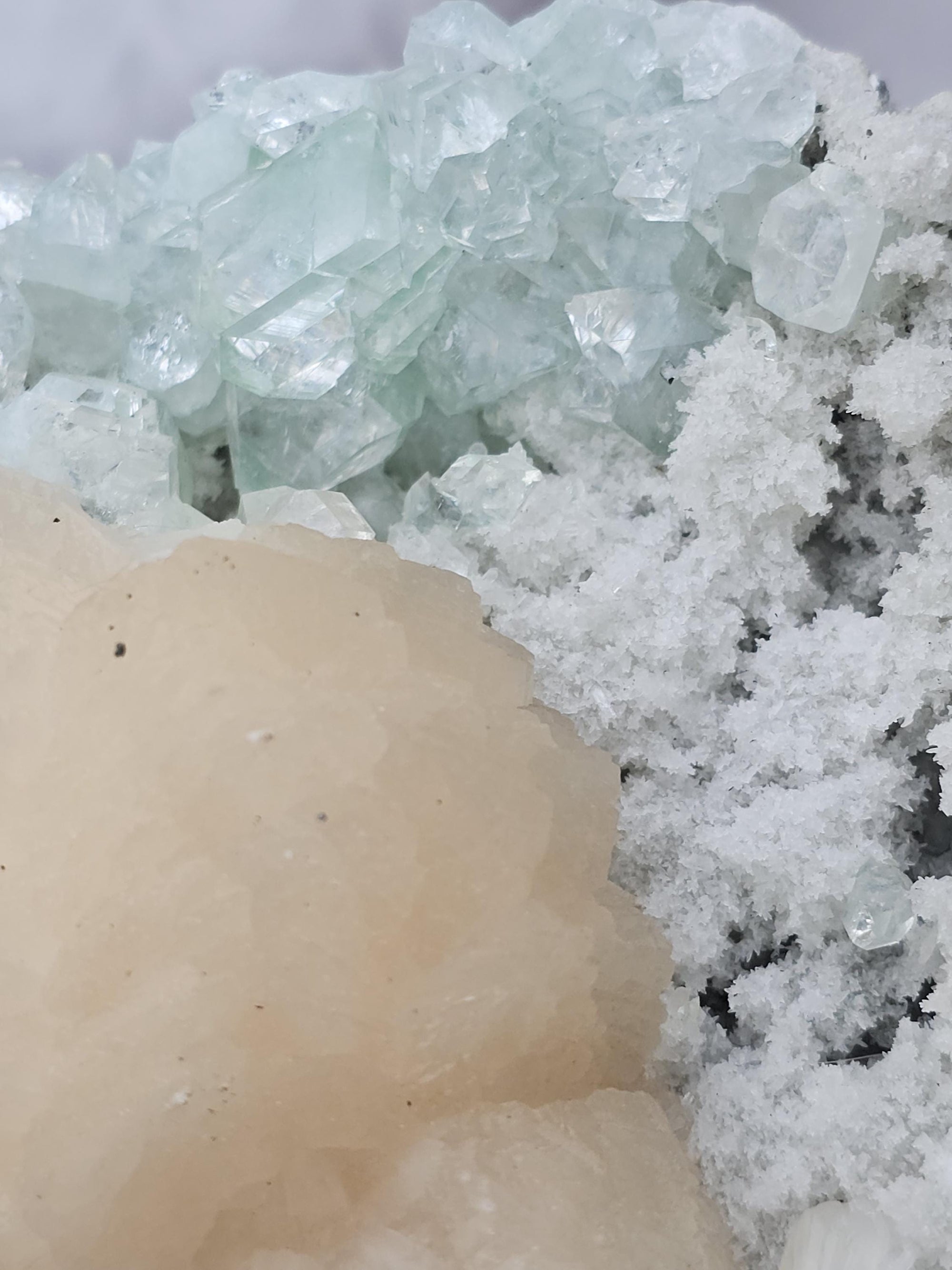 RARE LG 2.55 lb Sugar Green Diamond  Apophyllite with Stillbite from India , Apophyllite, Crystal, Crystals, Home decor