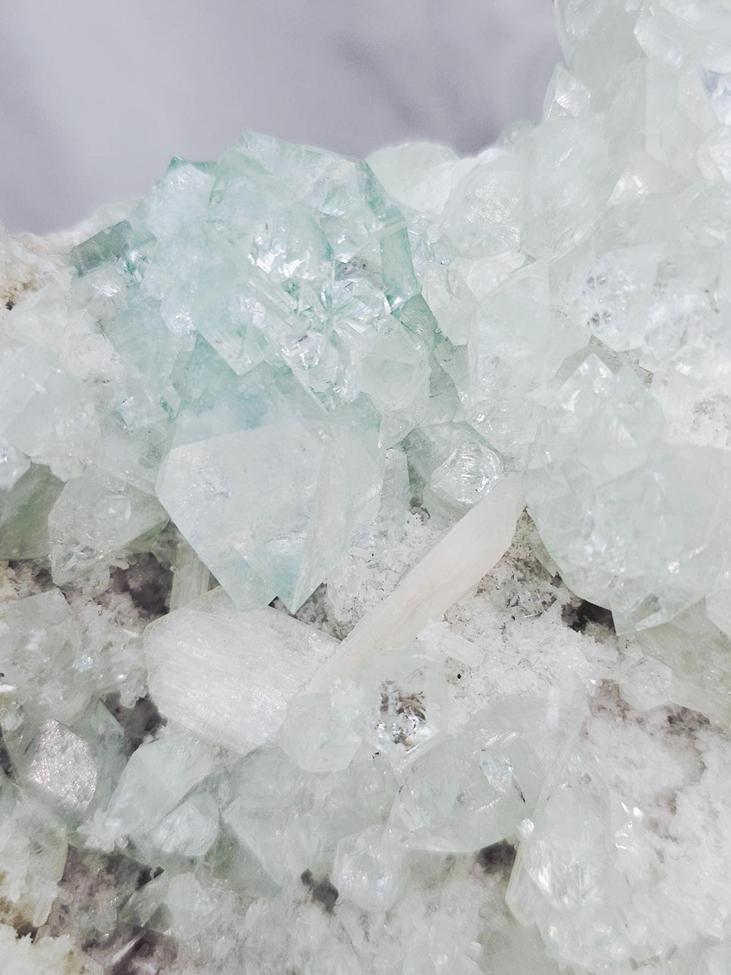 RARE LG 3lb Sugar Green Diamond  Apophyllite with Stillbite from India , Apophyllite, Crystal, Crystals, Home decor
