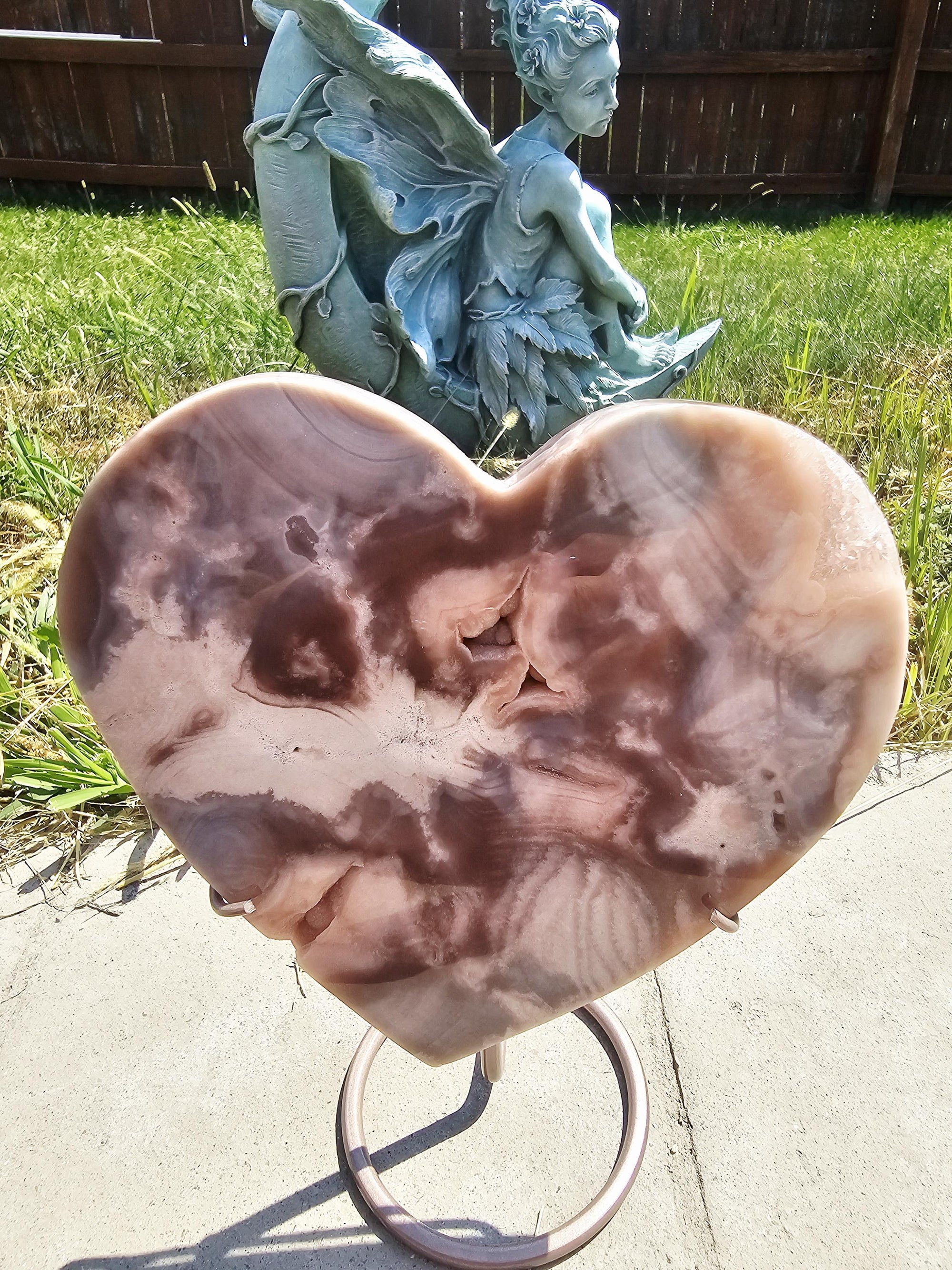 Pink Amethyst Druzy Heart