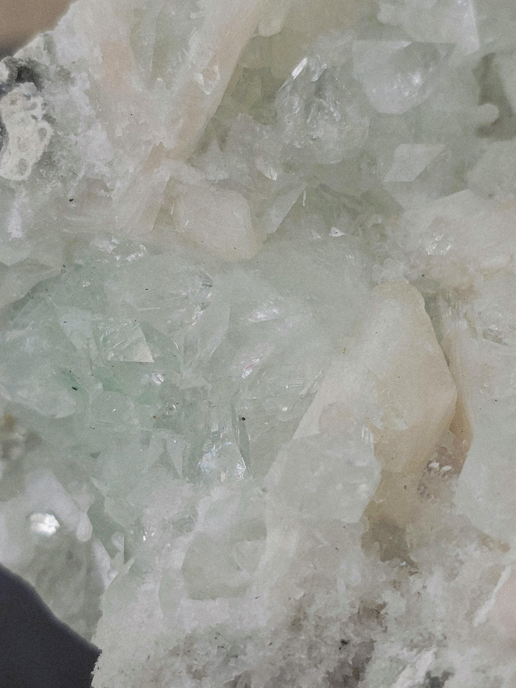 Rare Green Diamond Apophyllite with Stillbite, India Crystal Home Decor