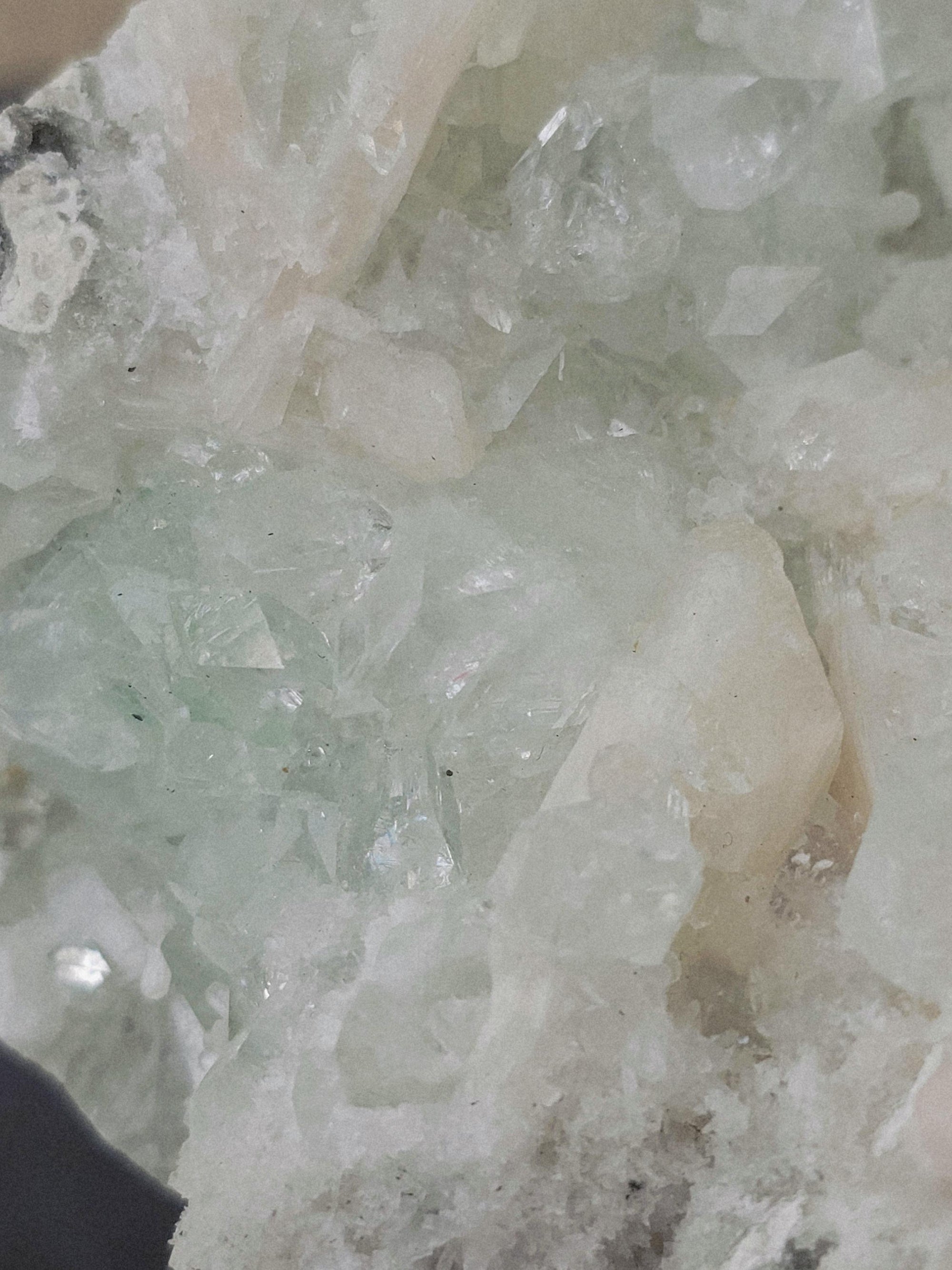 Rare Green Diamond Apophyllite with Stillbite, India Crystal Home Decor