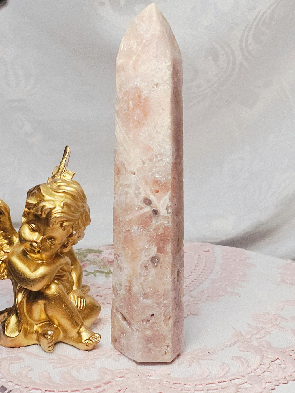 Pink Amethyst Druzy Crystal Tower