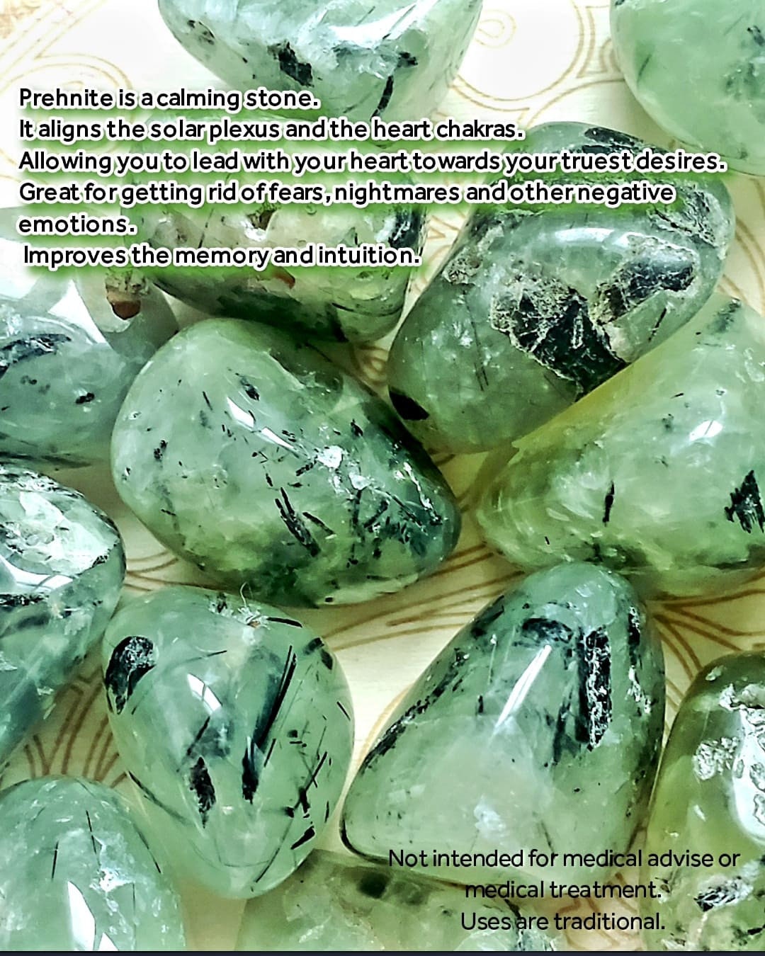 100gm Prehnite TUMBLED Prehnite - Heart Chakra -  Solar Plexus Chakra-4th Chakra - Reiki - Energy Healing