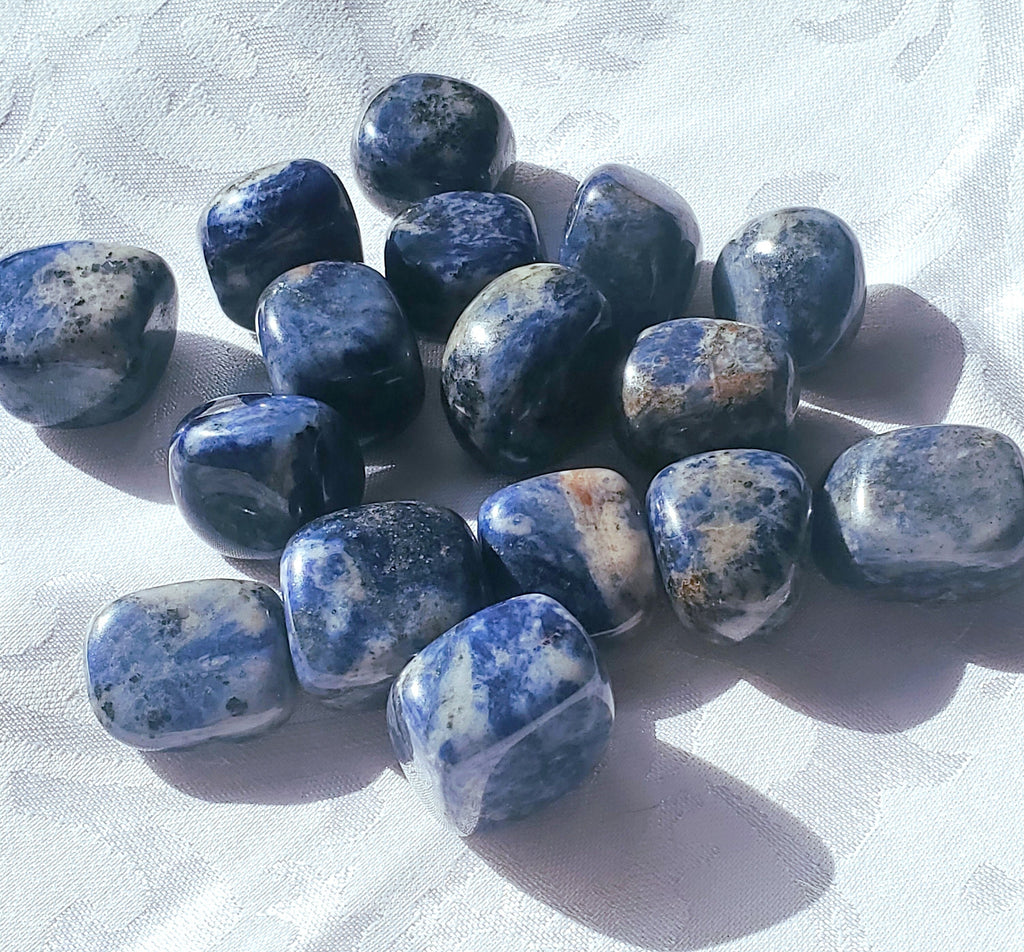 5 AAA Grade Sodalite Tumble Stones, Reiki Crystal Set