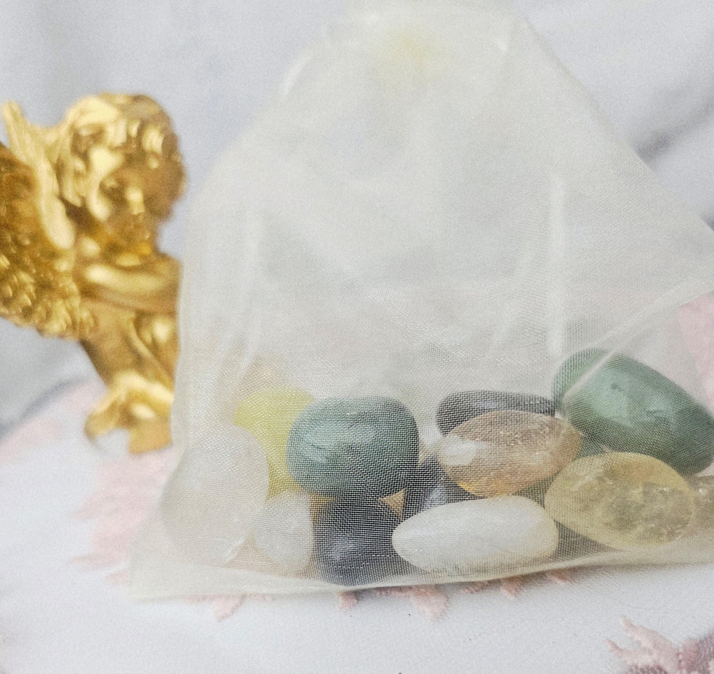 Abundance Crystal Set, 5 ounces of Crystals ,Money Draw Crystal Set, Reiki Energy, Feng Shui, Home Decor, Large Good Luck Crystal