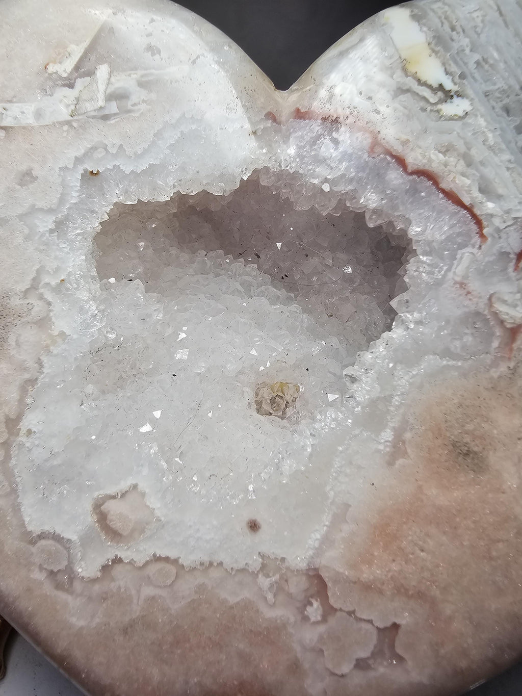 Sparkling Pink Amethyst Druzy Heart, Brazilian Crystal Gift
