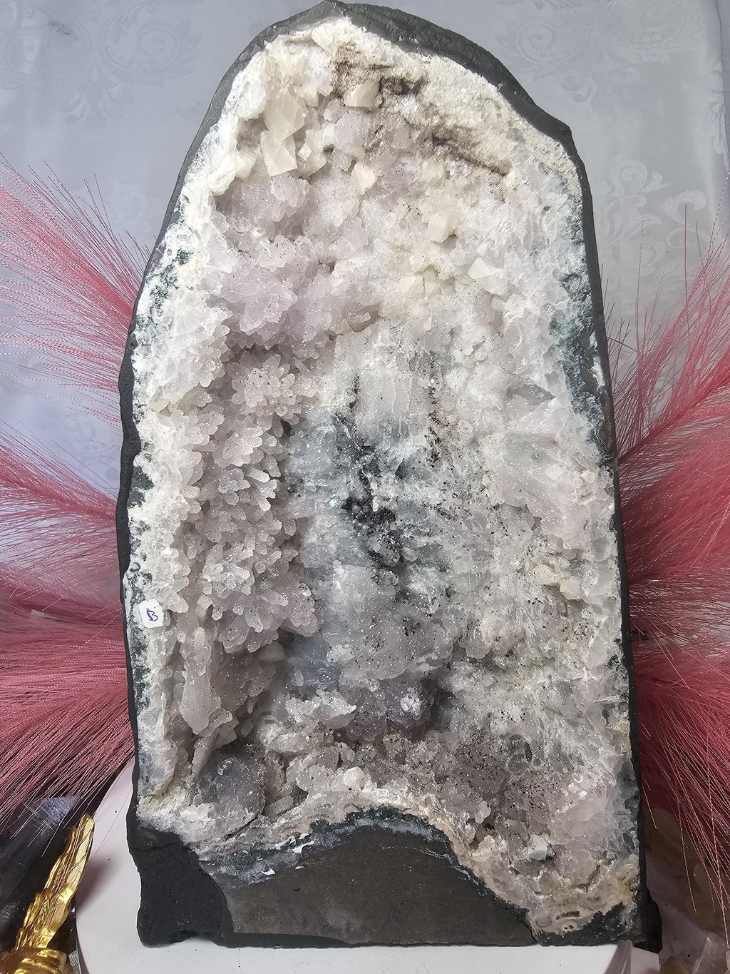 32 lb Rare Amethyst Cathedral with Sugar, Calcite Cubes, Flowers