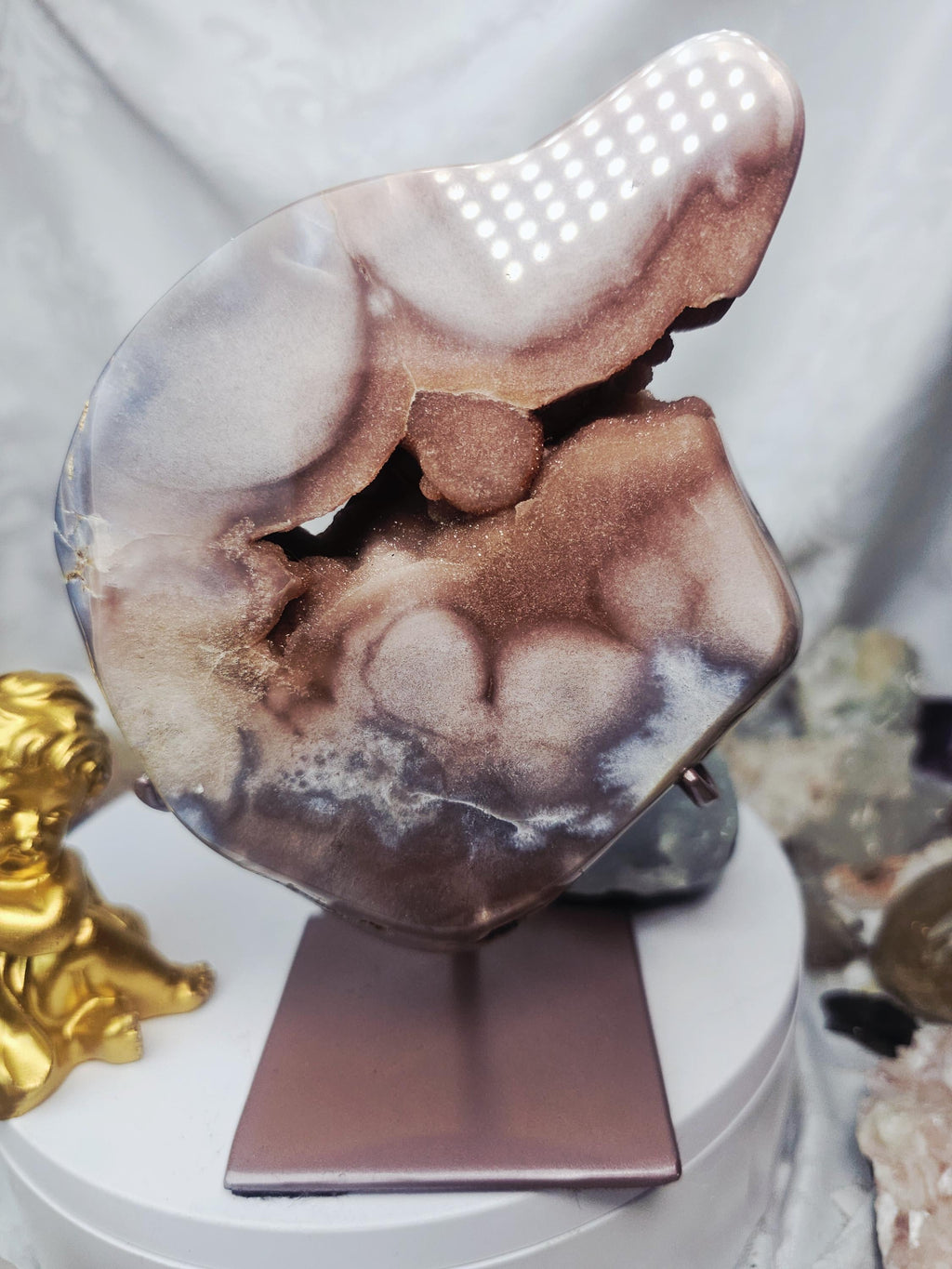 Brazilian Amethyst Druzy Slab, Pink Amethyst Druzy Slab, Red Pink Amethyst, Crystal Slab,